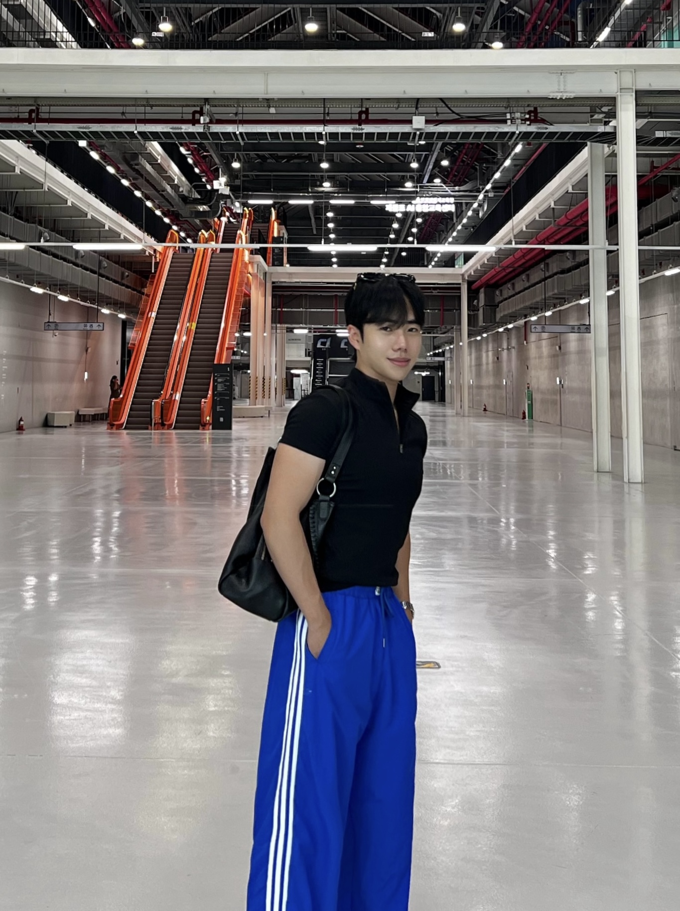 원 나일론 패치 밴딩 트랙 팬츠 (1color)
