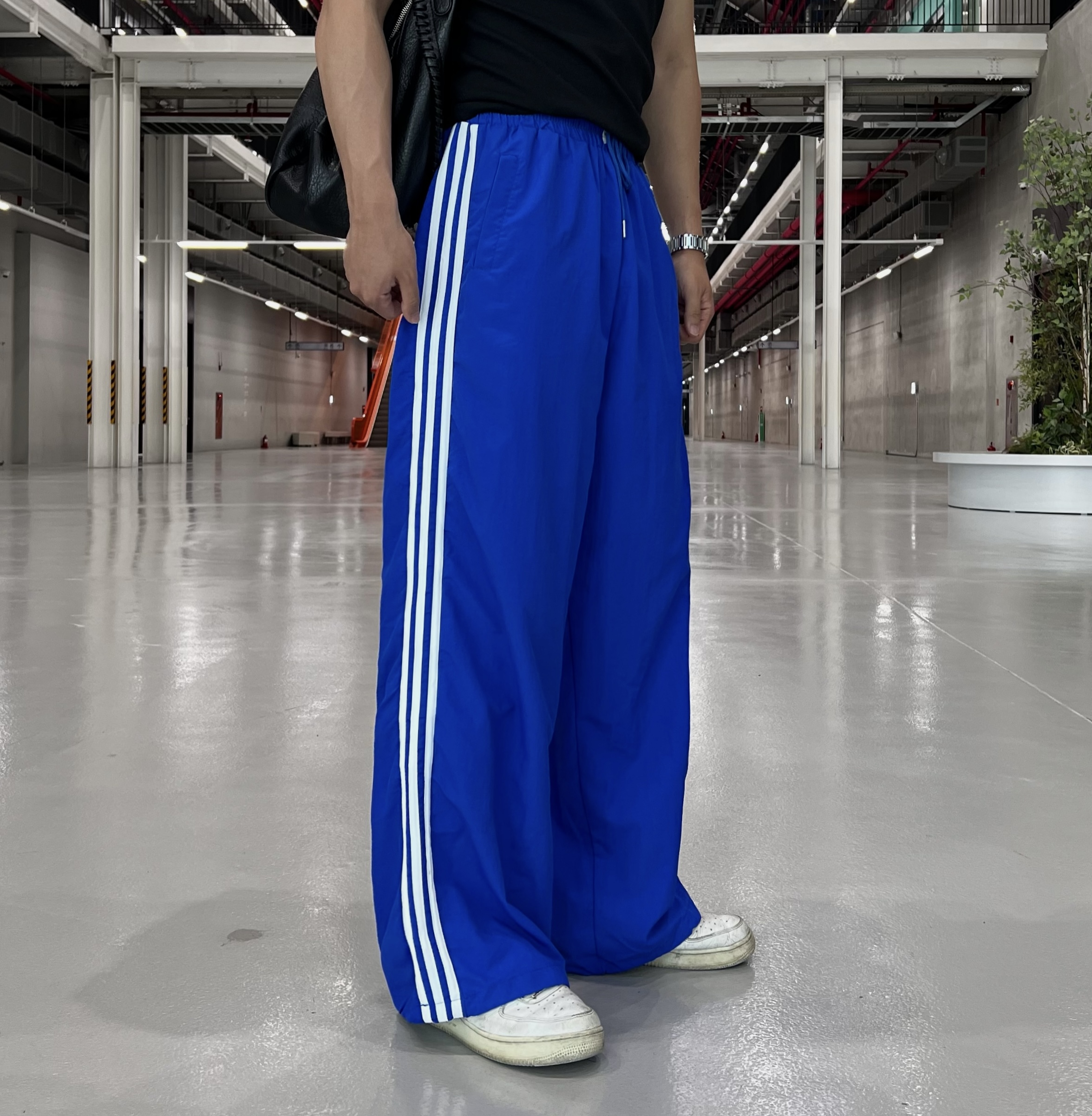 원 나일론 패치 밴딩 트랙 팬츠 (1color)