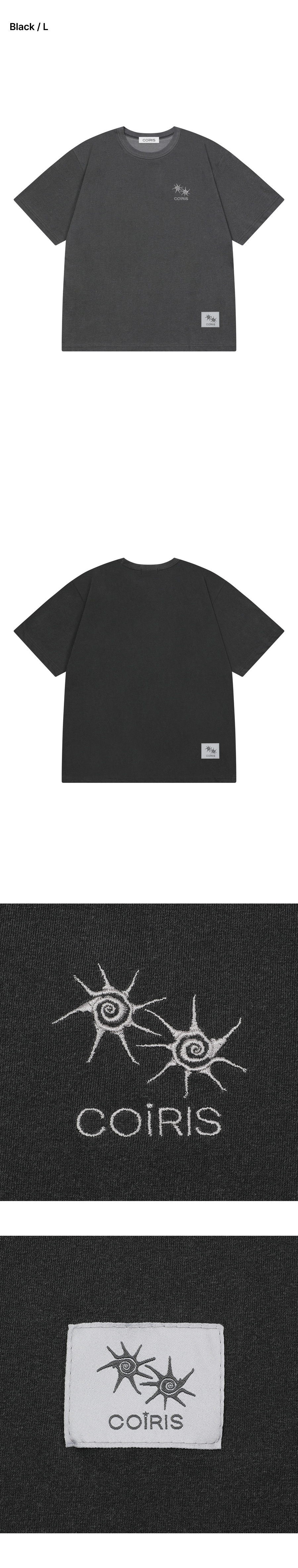 LORA SMALL LOGO PIGMENT SHORT SLEEVE TEE UNISEX - 3 COLORS BLACK