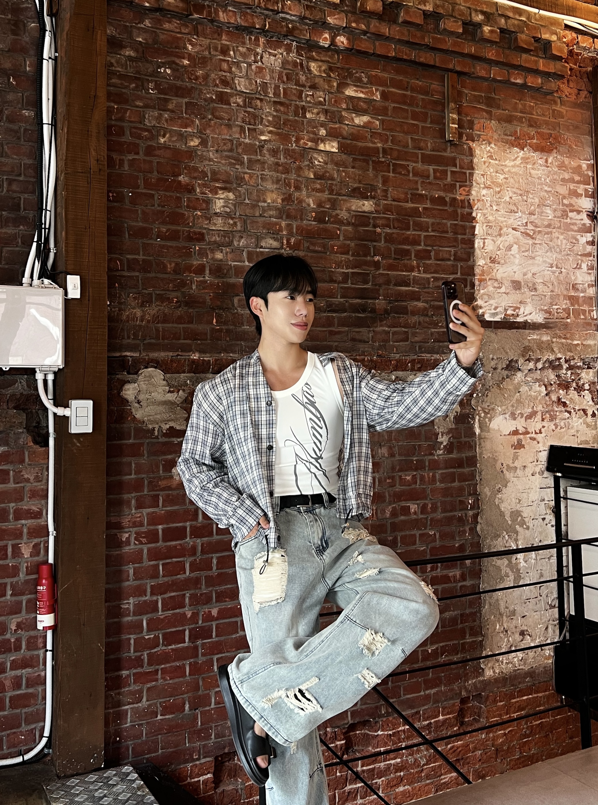 [1+1] 원 레터링 머슬 나시 (3color)