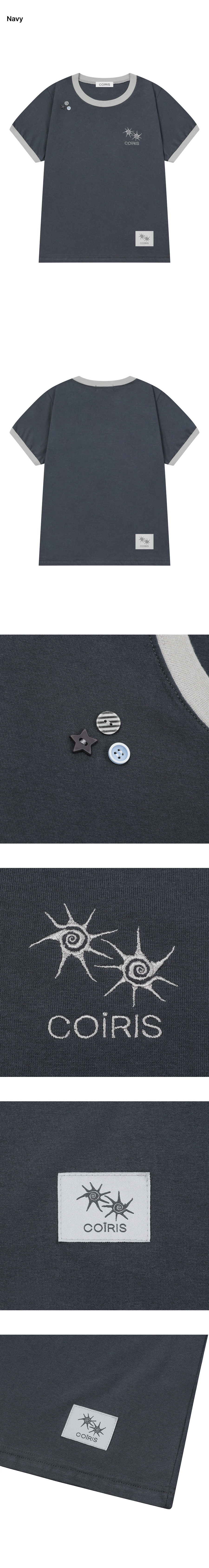 MORENT BUTTON RINGER SHORT SLEEVE TEE - 2 COLORS GREY