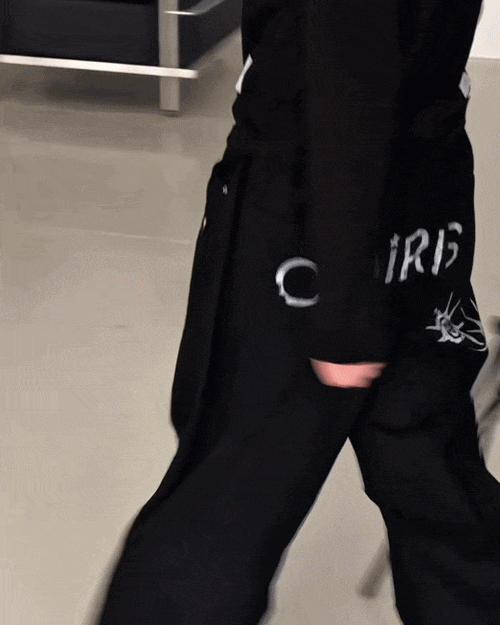 BACK TEE LOGO PARACHUTE PANTS UNISEX - 2 COLORS BLACK