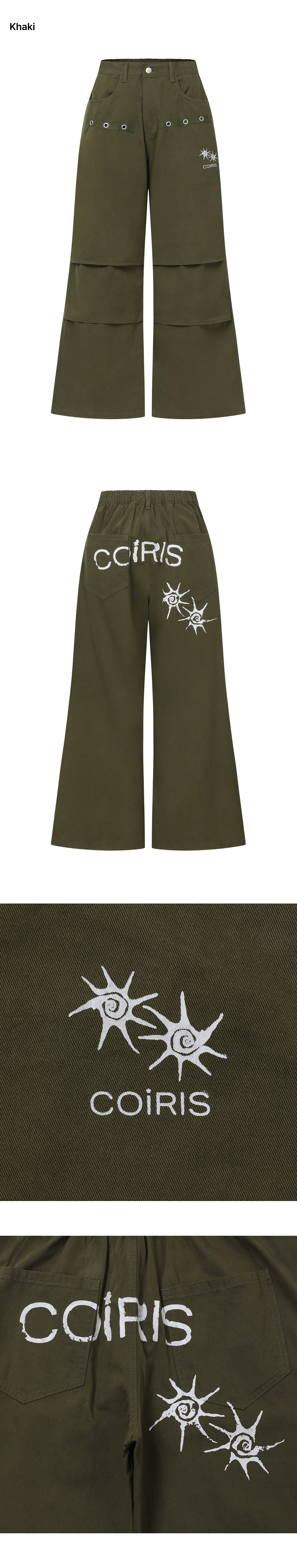 BACK TEE LOGO PARACHUTE PANTS UNISEX - 2 COLORS BLACK