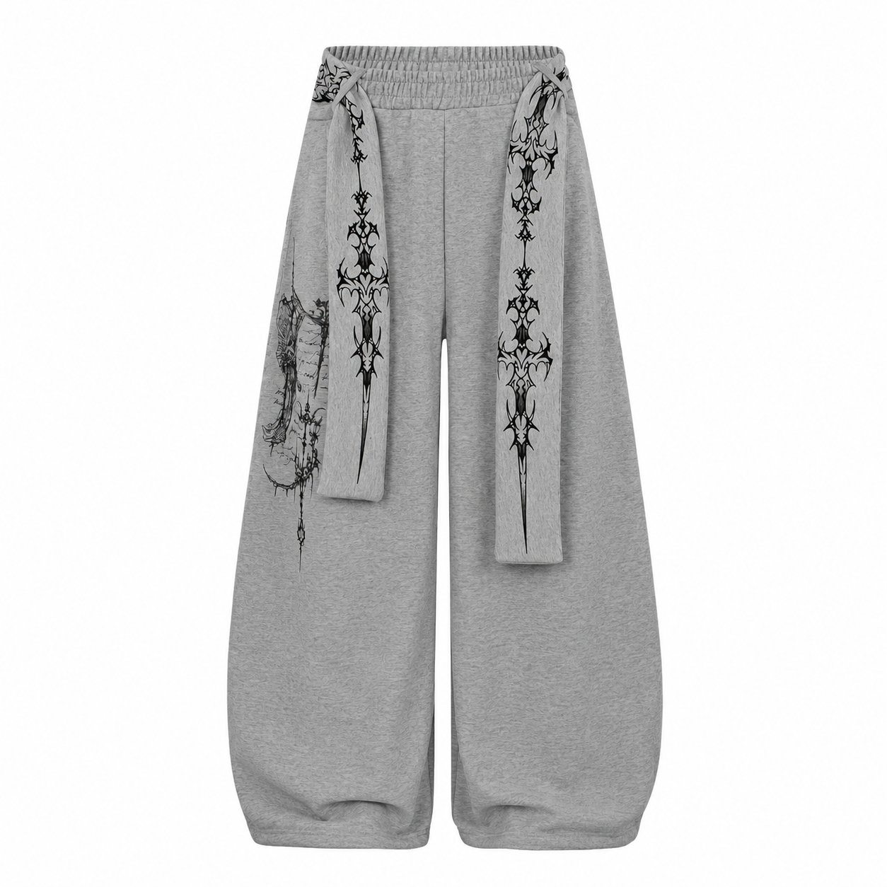 원 시그니처 트라이벌 벨트 스트랩 벌룬 밴딩 팬츠 (2color)