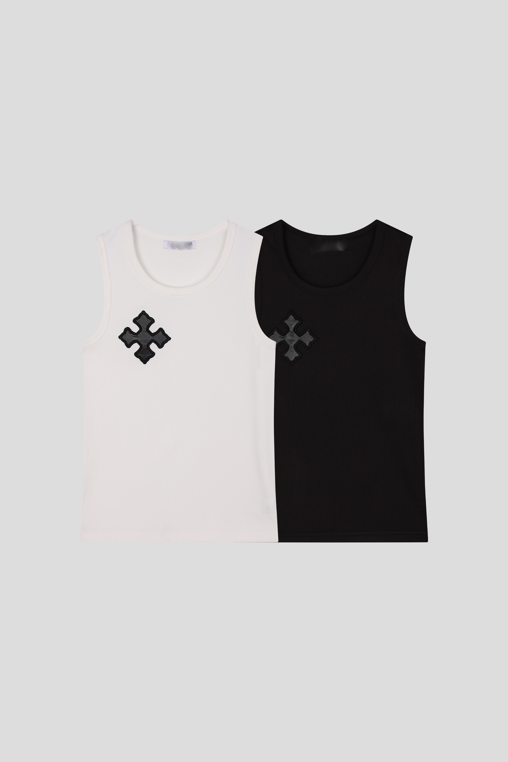 [1+1] 아트 크로스 패치 골지 나시 (2color)