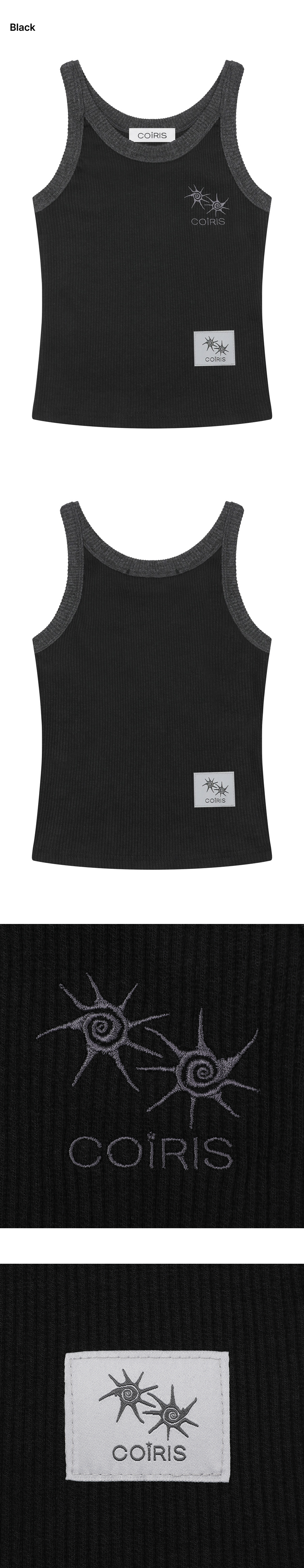 LORA SMALL LOGO CONTRAST SLEEVELESS - 2 COLORS BLACK