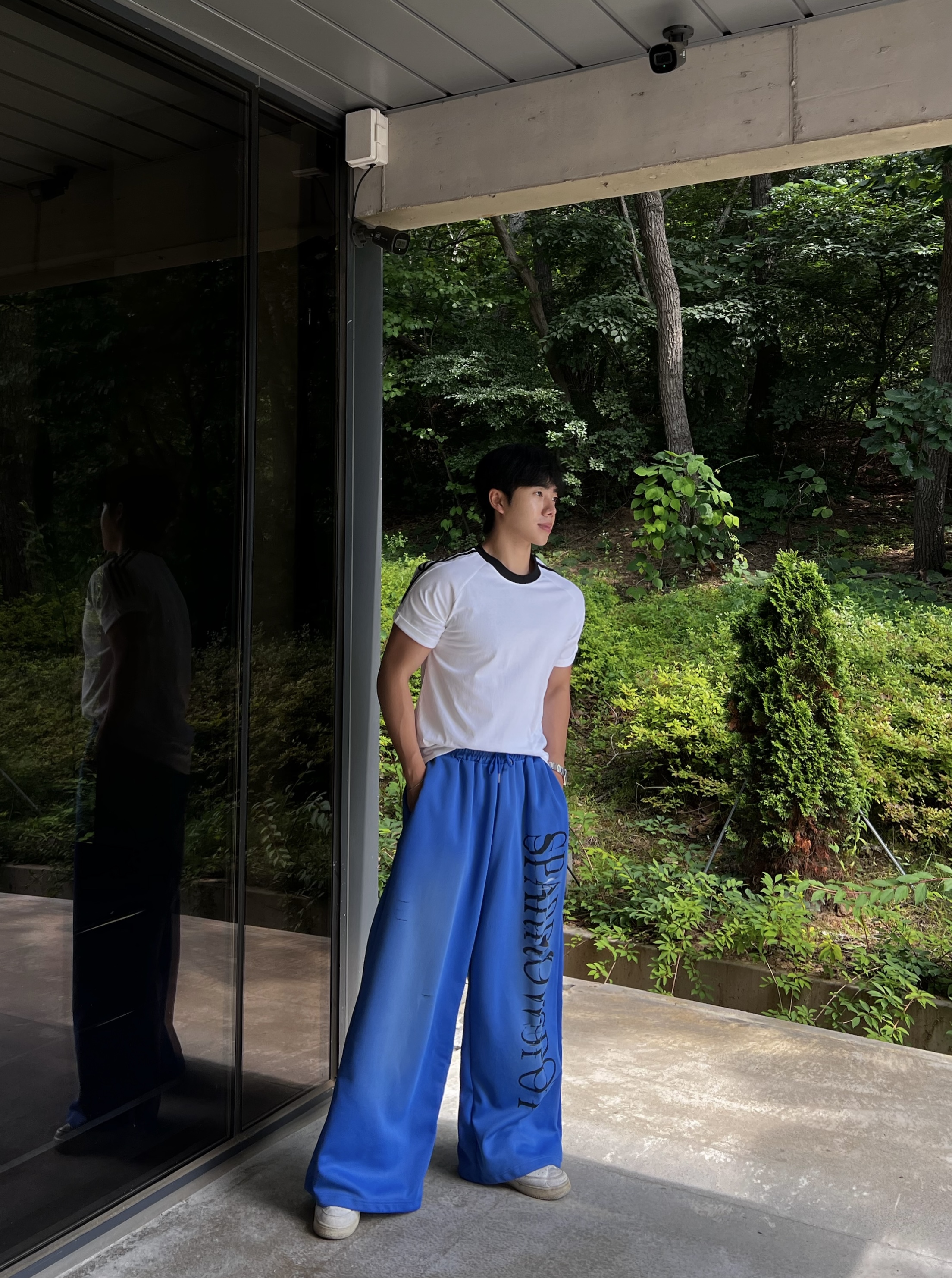 원 커팅 레터링 스웻 벌룬 스트링 밴딩 팬츠 (1color)
