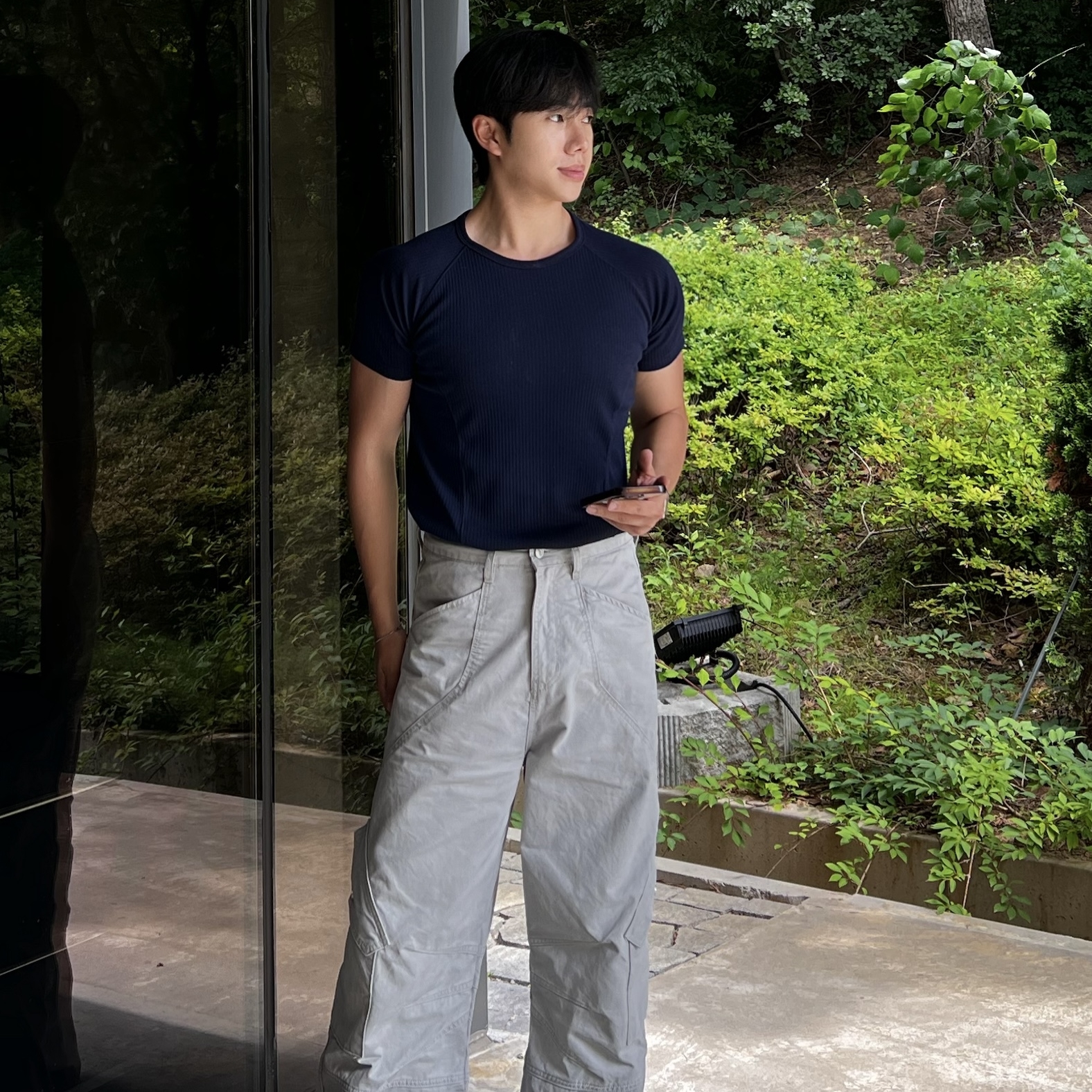 메브 절개 스판 골지 머슬 반팔 (5color)
