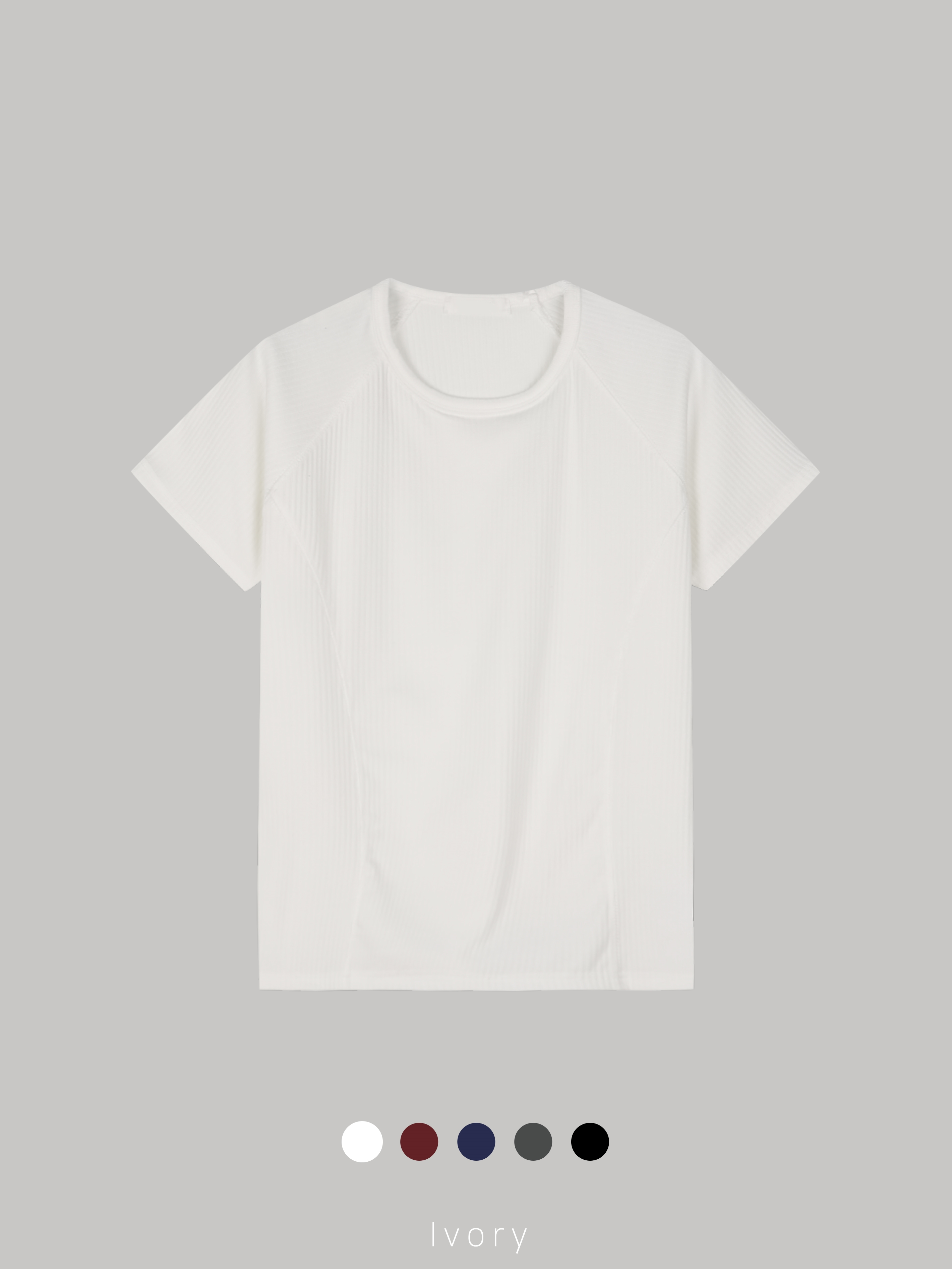 메브 절개 스판 골지 머슬 반팔 (5color)
