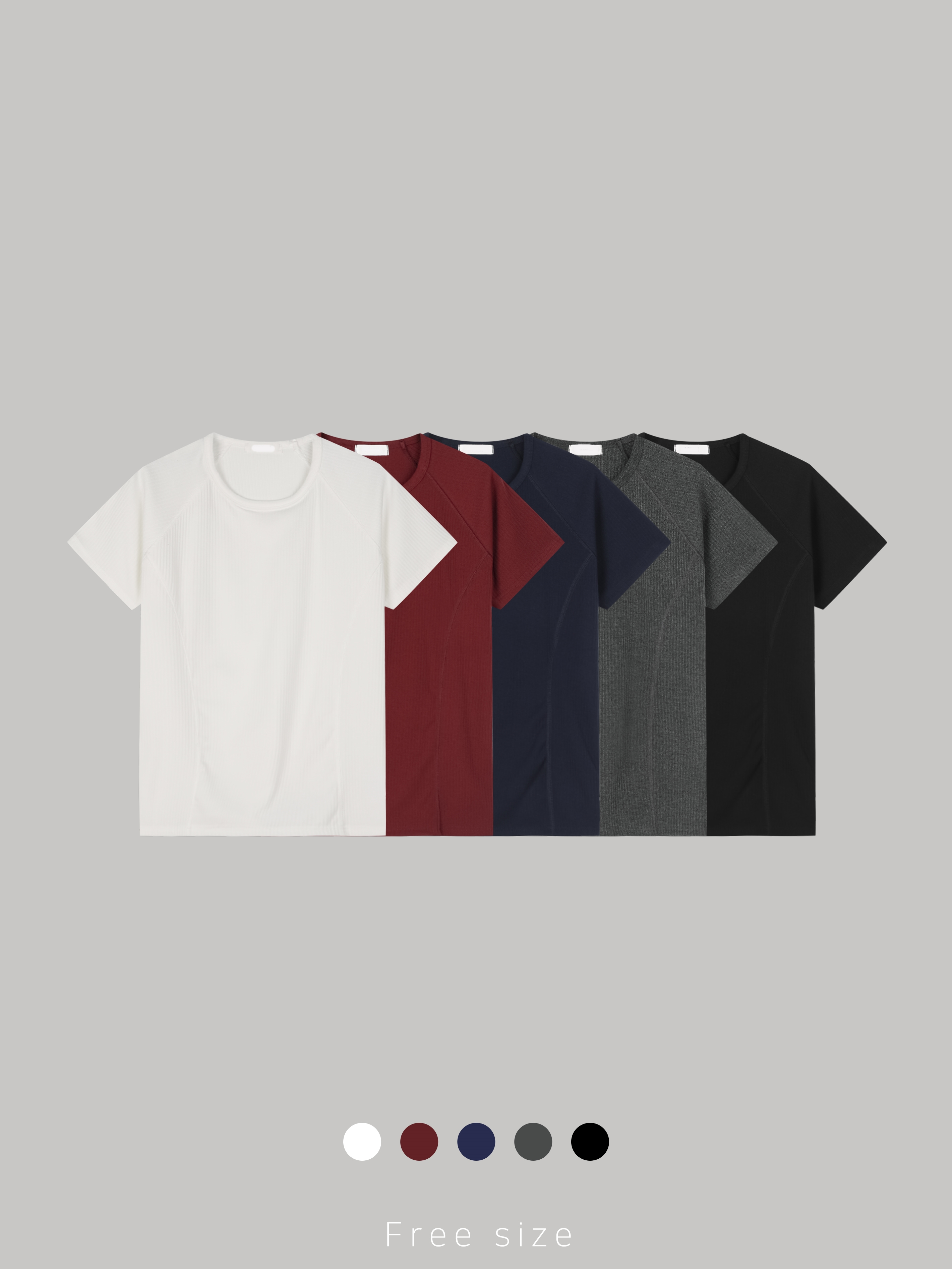 메브 절개 스판 골지 머슬 반팔 (5color)
