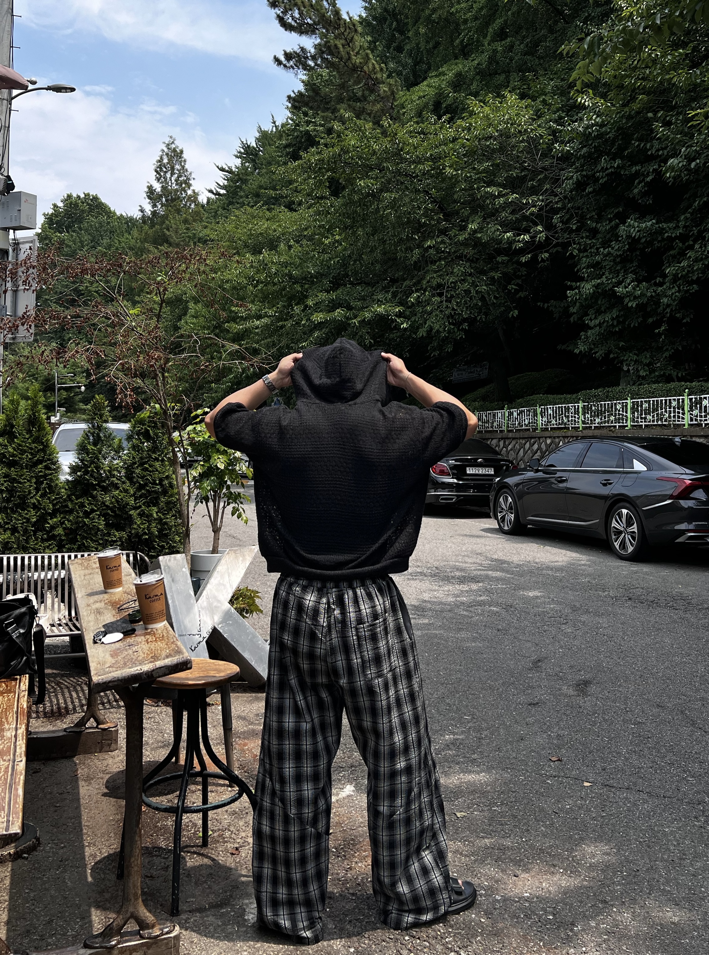 데트 크로쉐 펀칭 크롭 반팔 후드집업 (4color)
