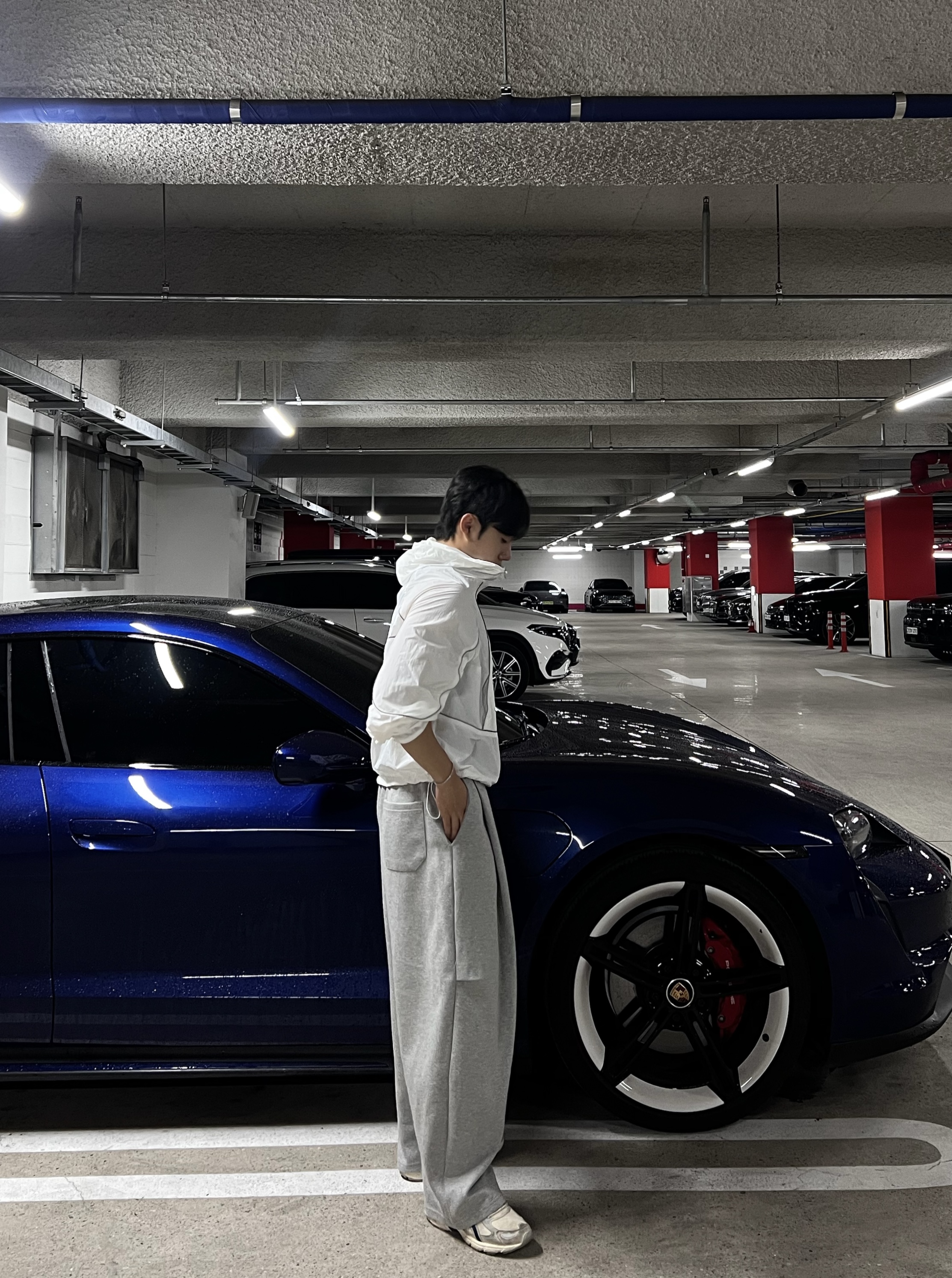 원 파이핑 라인 윈드 후드 바람막이 (1color)
