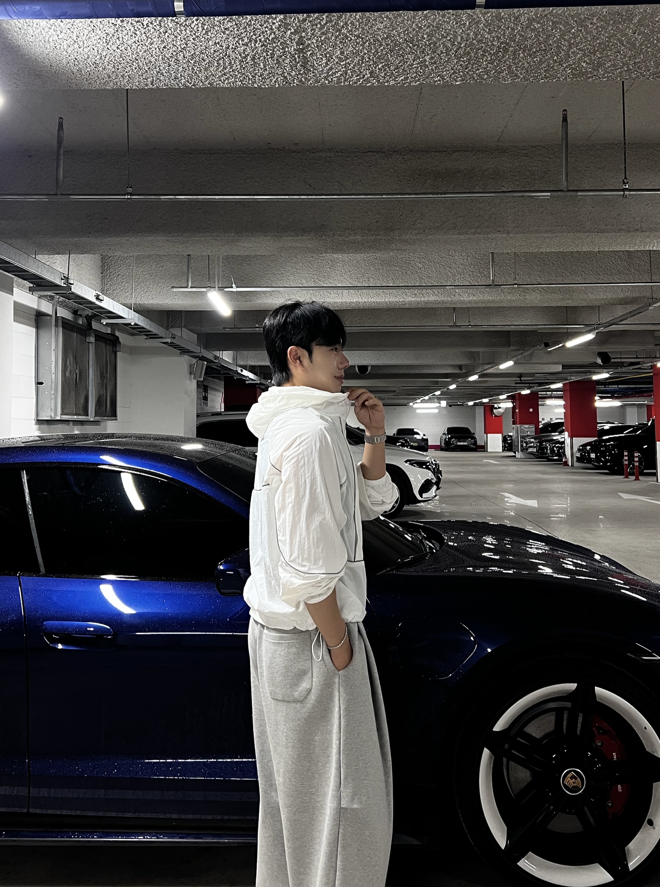 원 파이핑 라인 윈드 후드 바람막이 (1color)