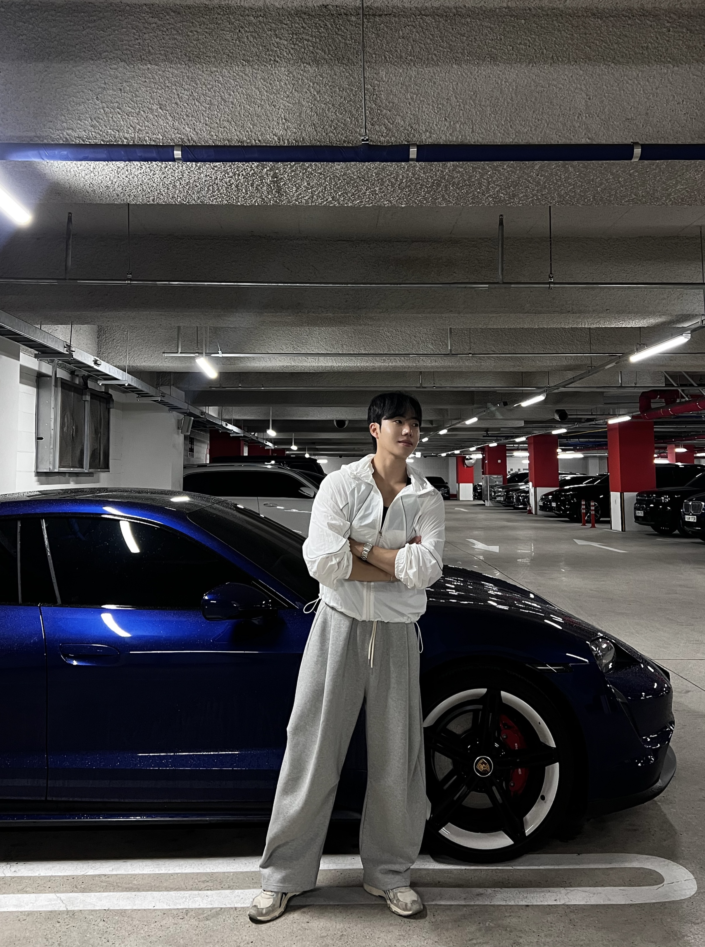 원 파이핑 라인 윈드 후드 바람막이 (1color)
