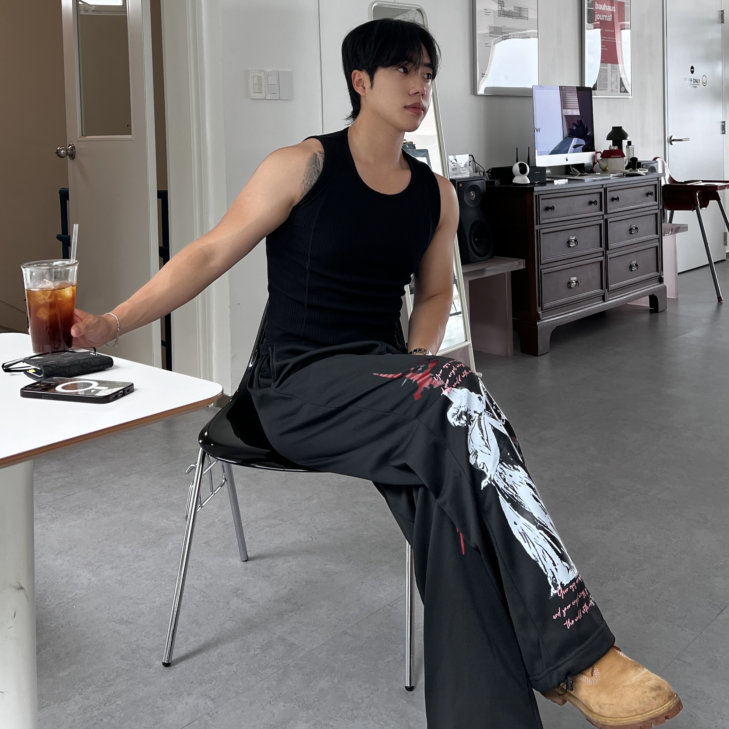 메르 절개 골지 나시 (4color)