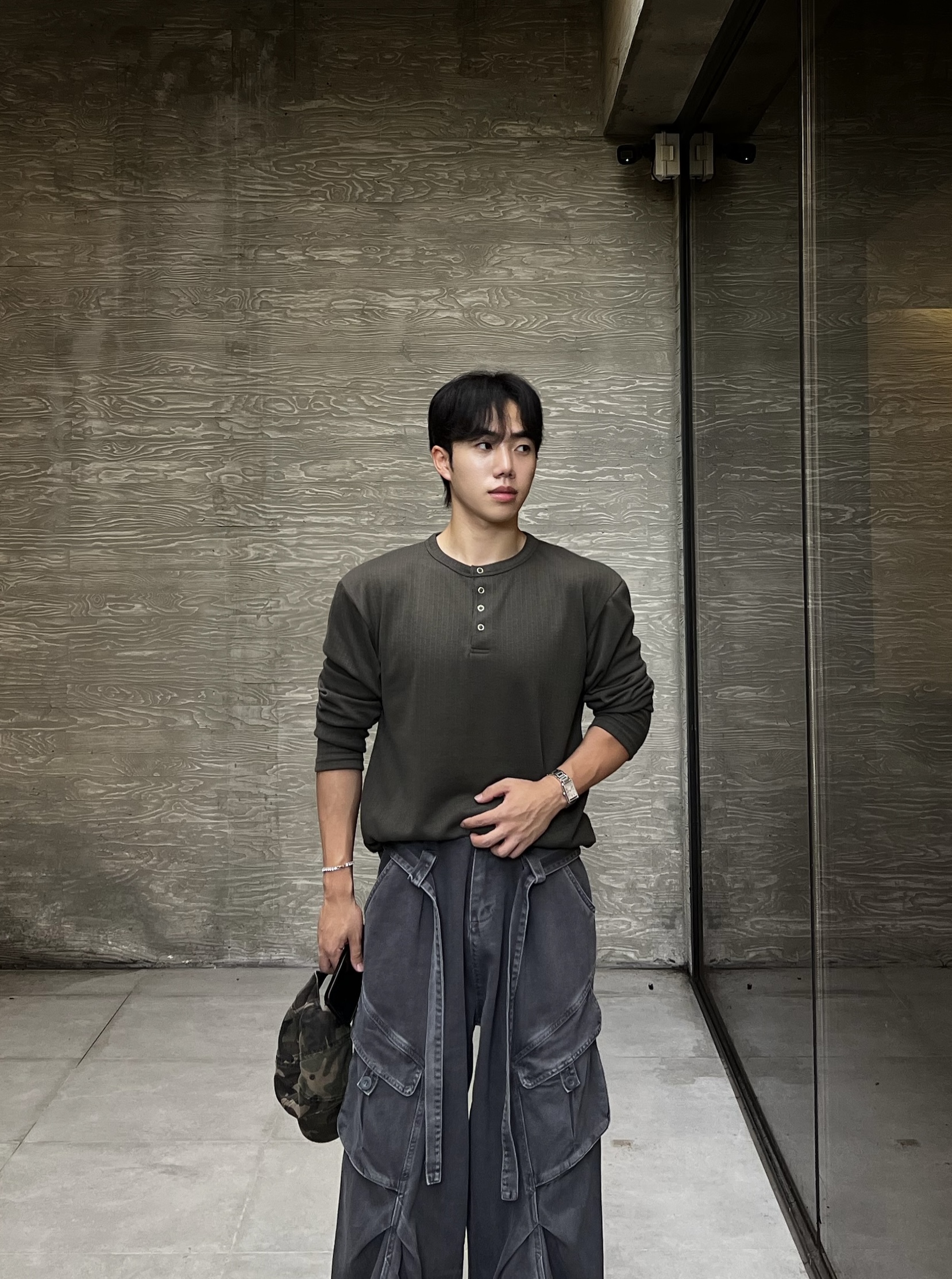 라펜 스판 골지 스냅 헨리넥 니트 긴팔 (6color)