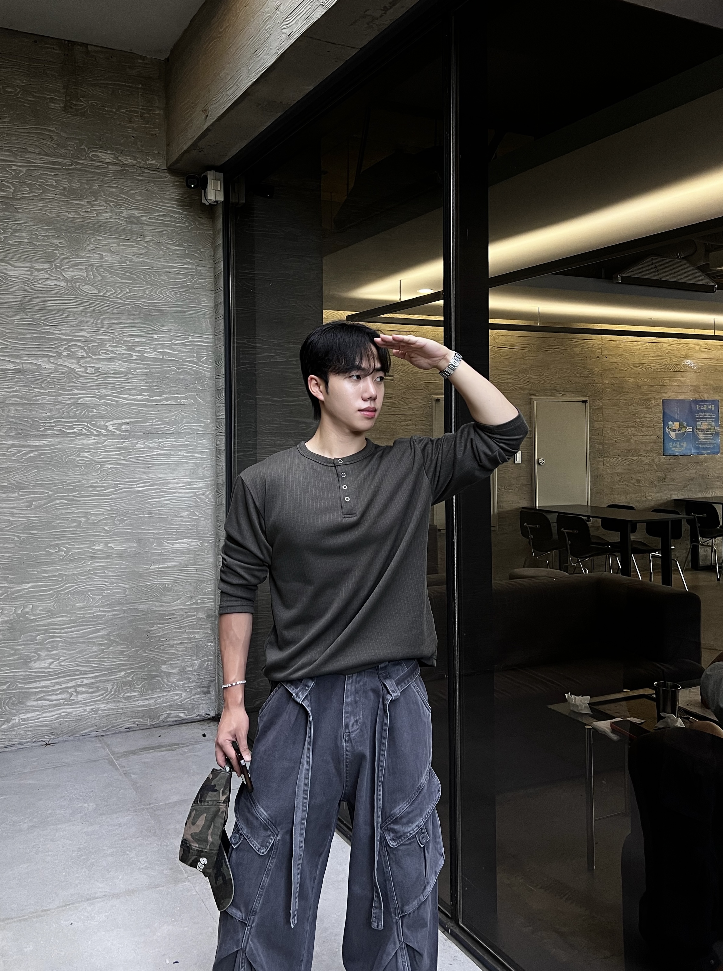라펜 스판 골지 스냅 헨리넥 니트 긴팔 (6color)