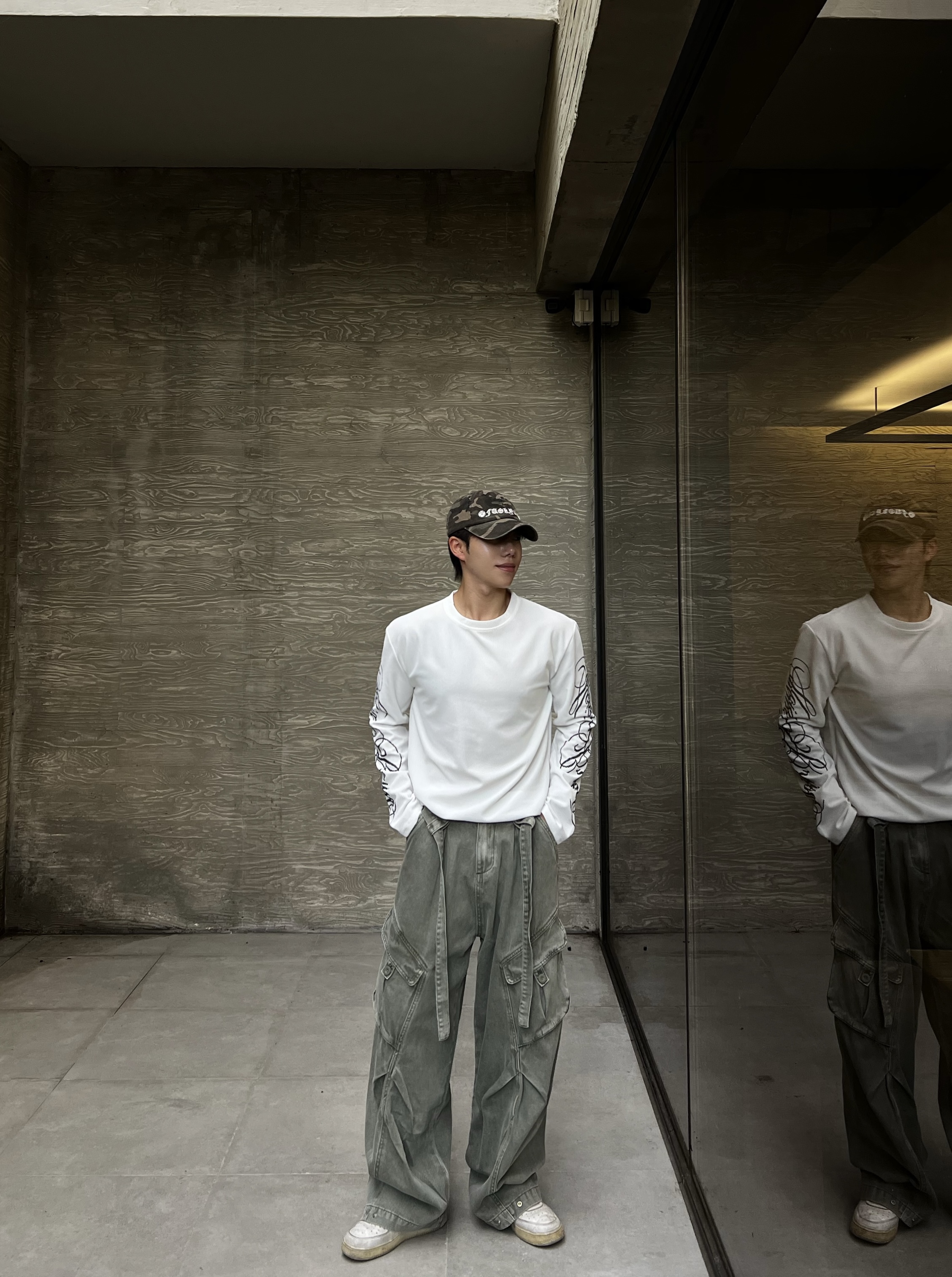 콤트 벨트 피그 다잉 사선 카고 팬츠 (3color)