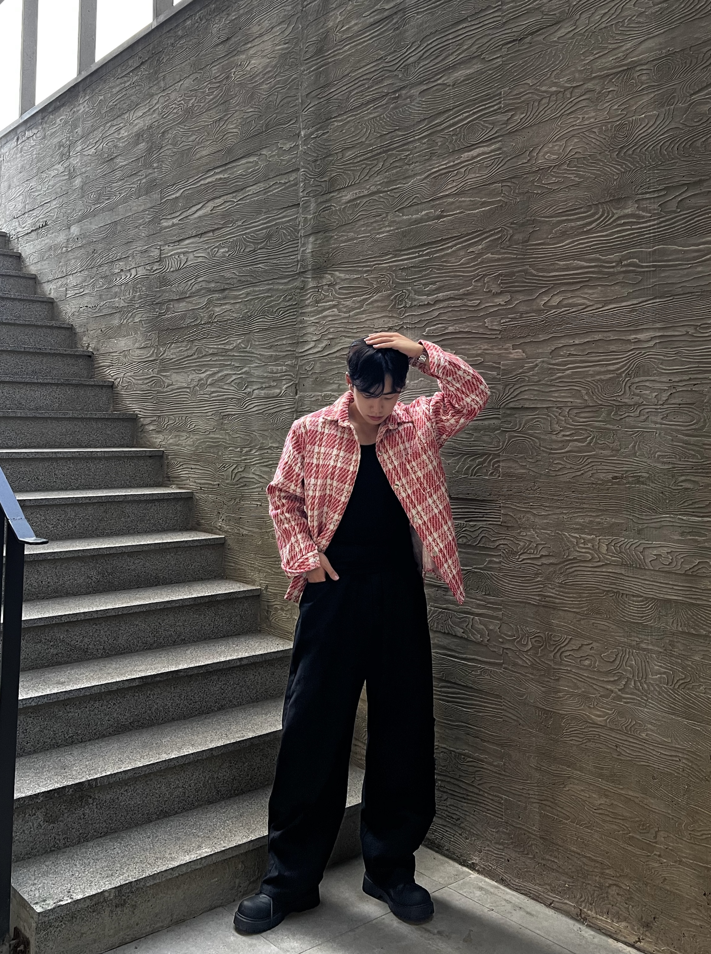 디벨 펀칭 커브드 데미지 코튼 팬츠 (3color)