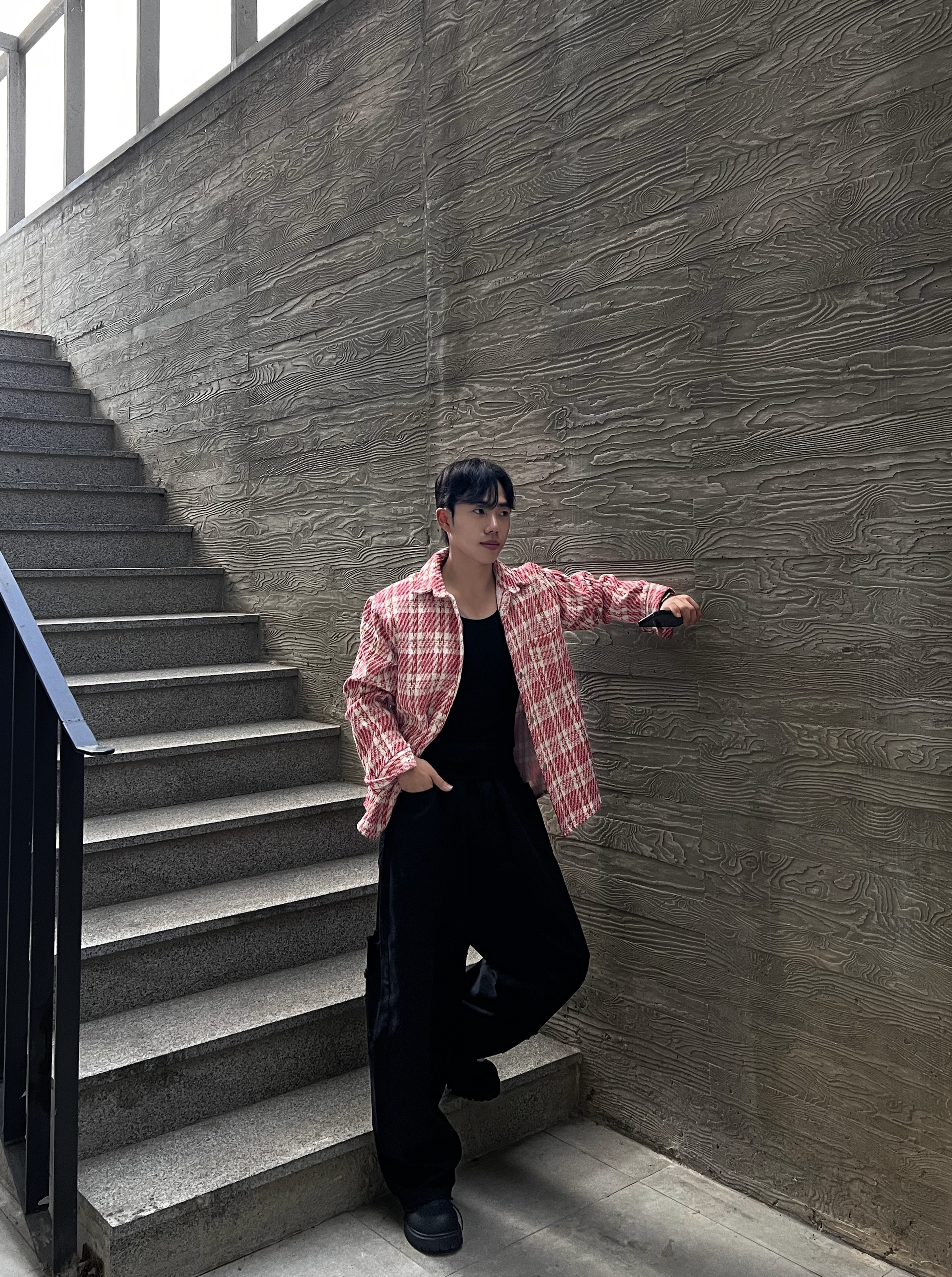 디벨 펀칭 커브드 데미지 코튼 팬츠 (3color)