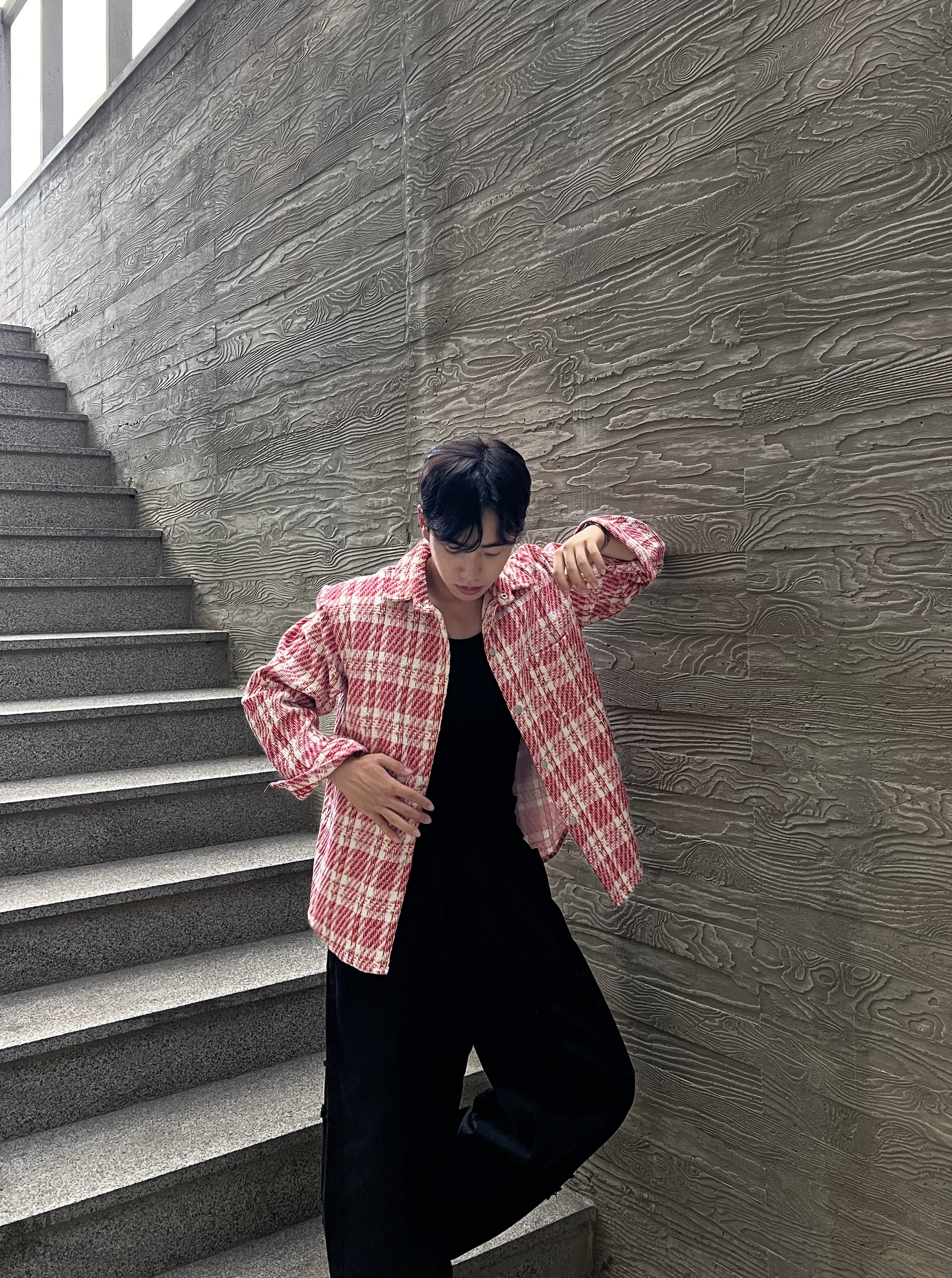 디벨 펀칭 커브드 데미지 코튼 팬츠 (3color)