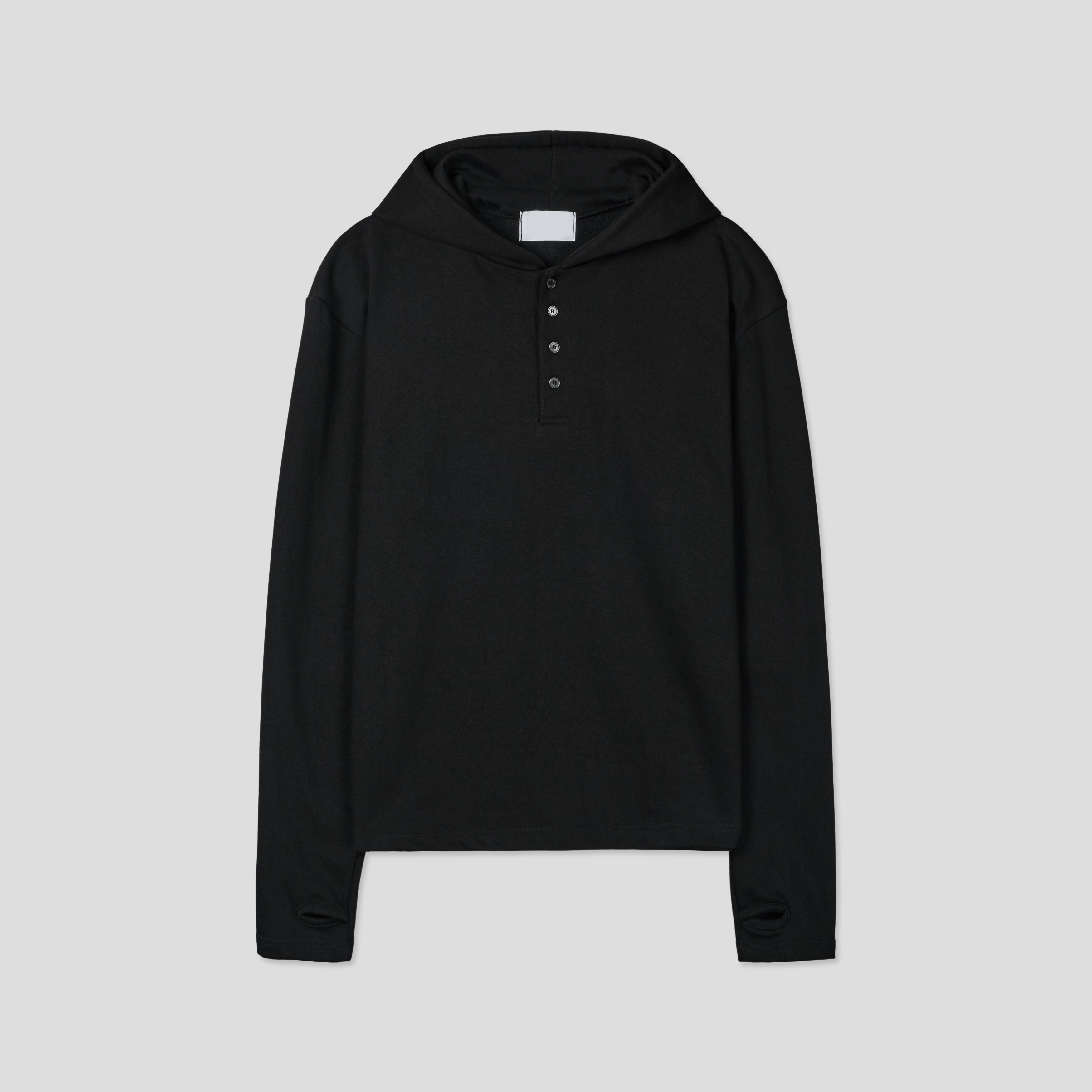 라펜 핑거 쭈리 헨리넥 후드티 (4color)