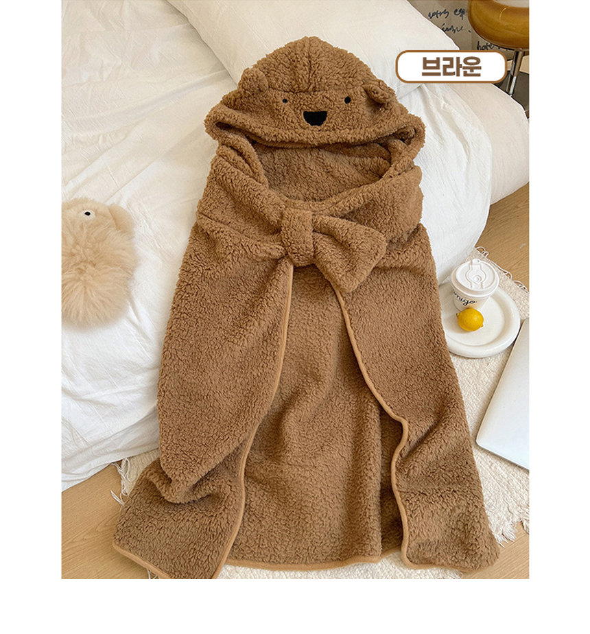 뽀글이 곰돌이 후드 담요 입는담요 망토 블랭킷 3colors 상세 이미지 6