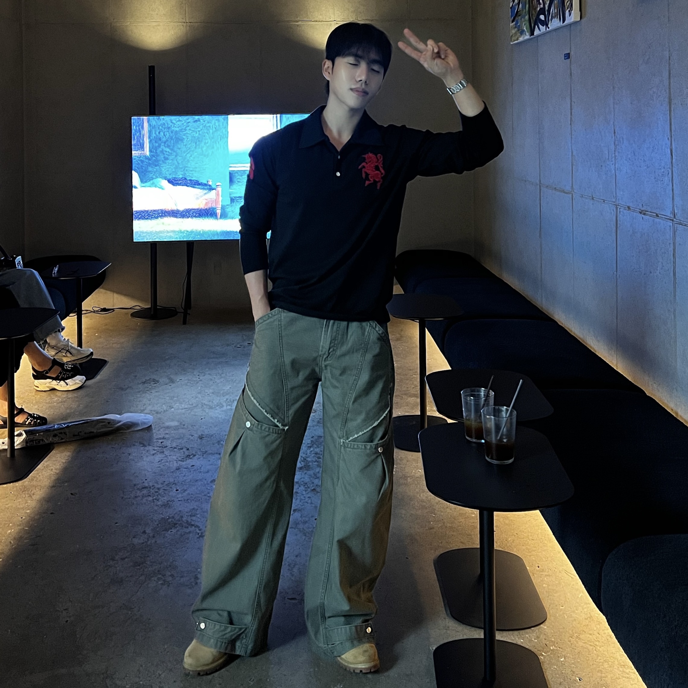 플로 피그 워싱 데끼 스냅 카고 팬츠 (2color)