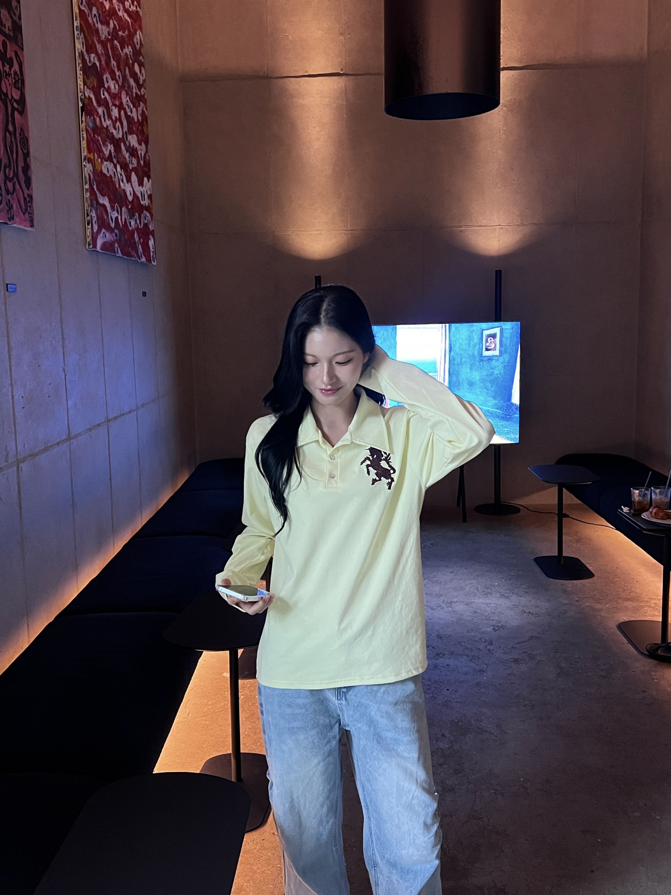 패르 넘버 홀스 카라 헨리넥 긴팔 (9color)