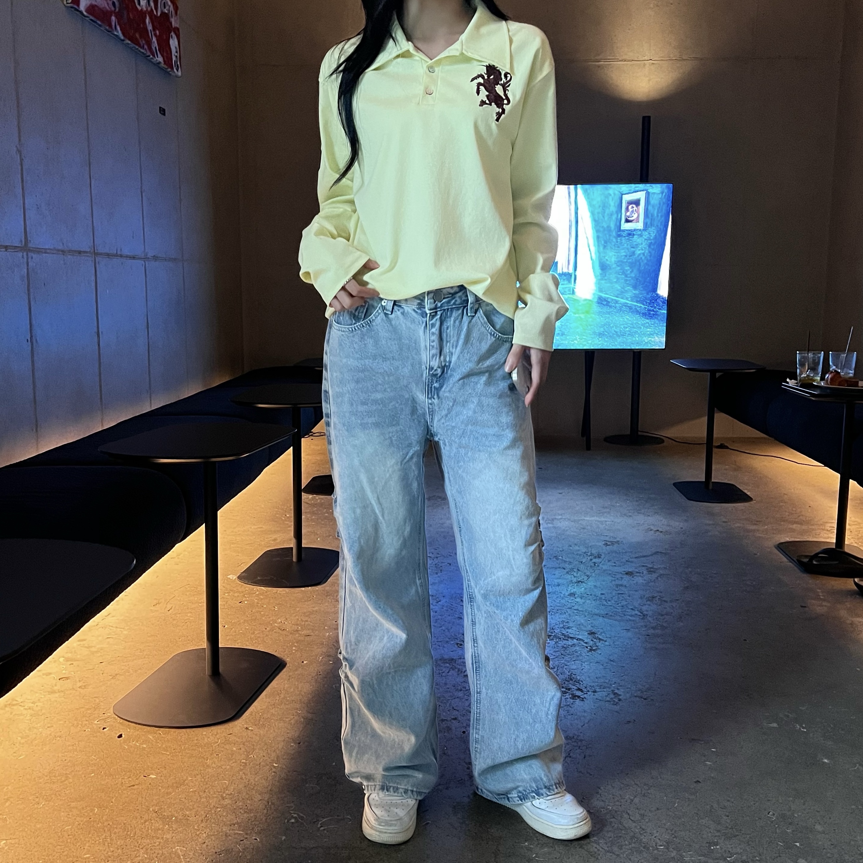 패르 넘버 홀스 카라 헨리넥 긴팔 (9color)