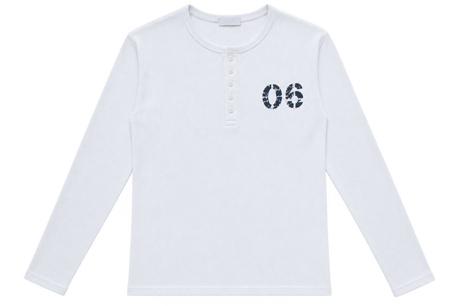 갬브 넘버 프린팅 머슬 골지 헨리넥 긴팔티 (3color)