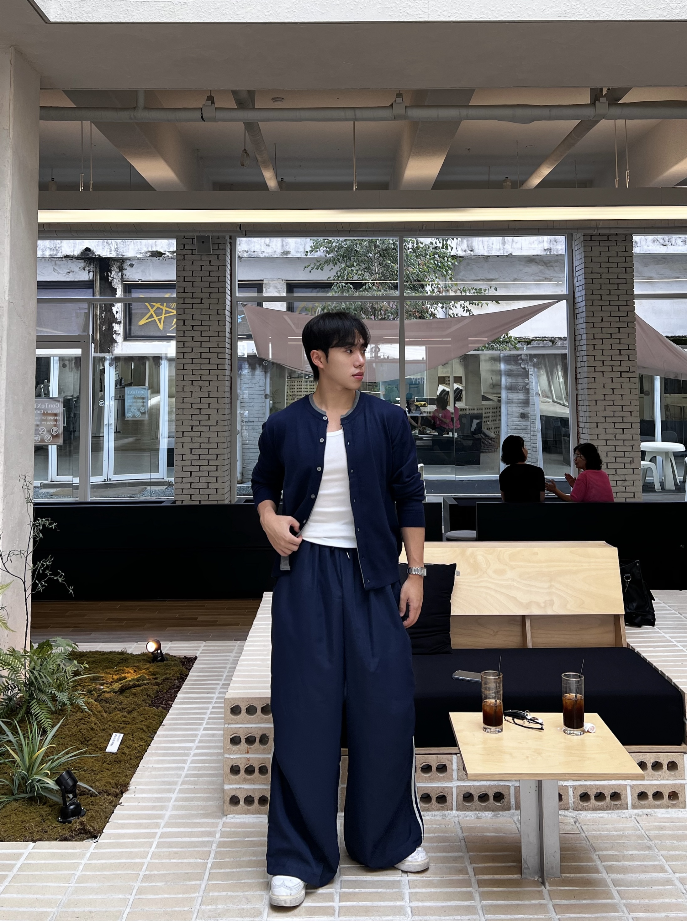 옐렌 배색 라인 버튼 니트 가디건 (4color)