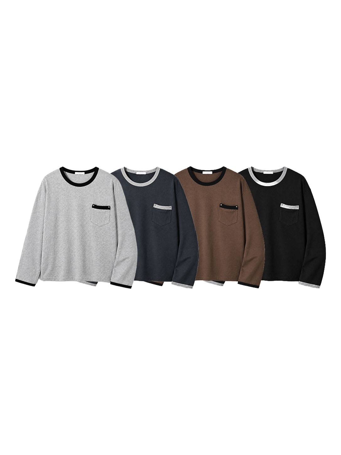 [1+1] 모브 아크 메탈 포켓 링거 크롭 긴팔 (4color)