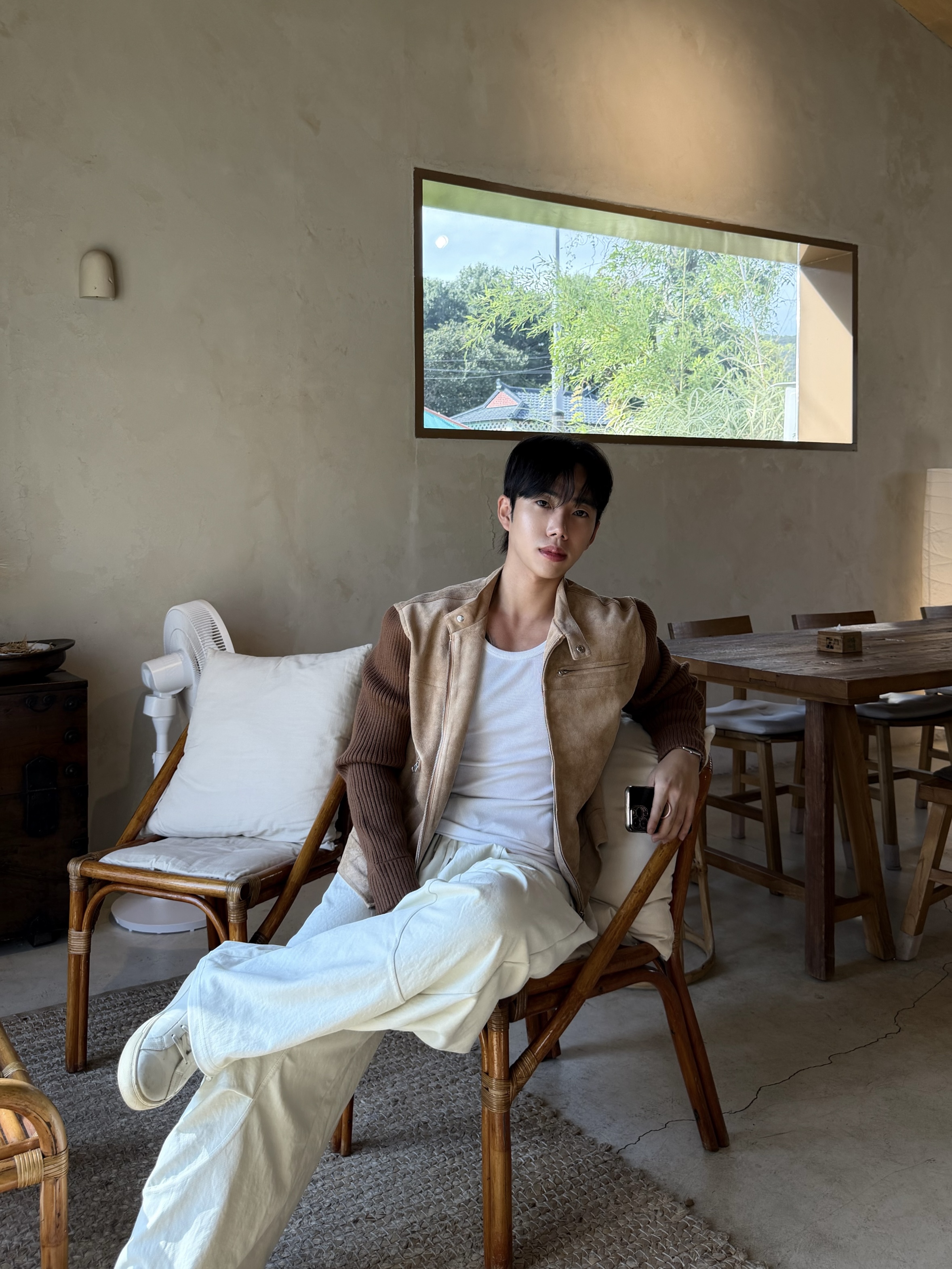 아벤 스냅 니트 골지 스웨이드 자켓 3color
