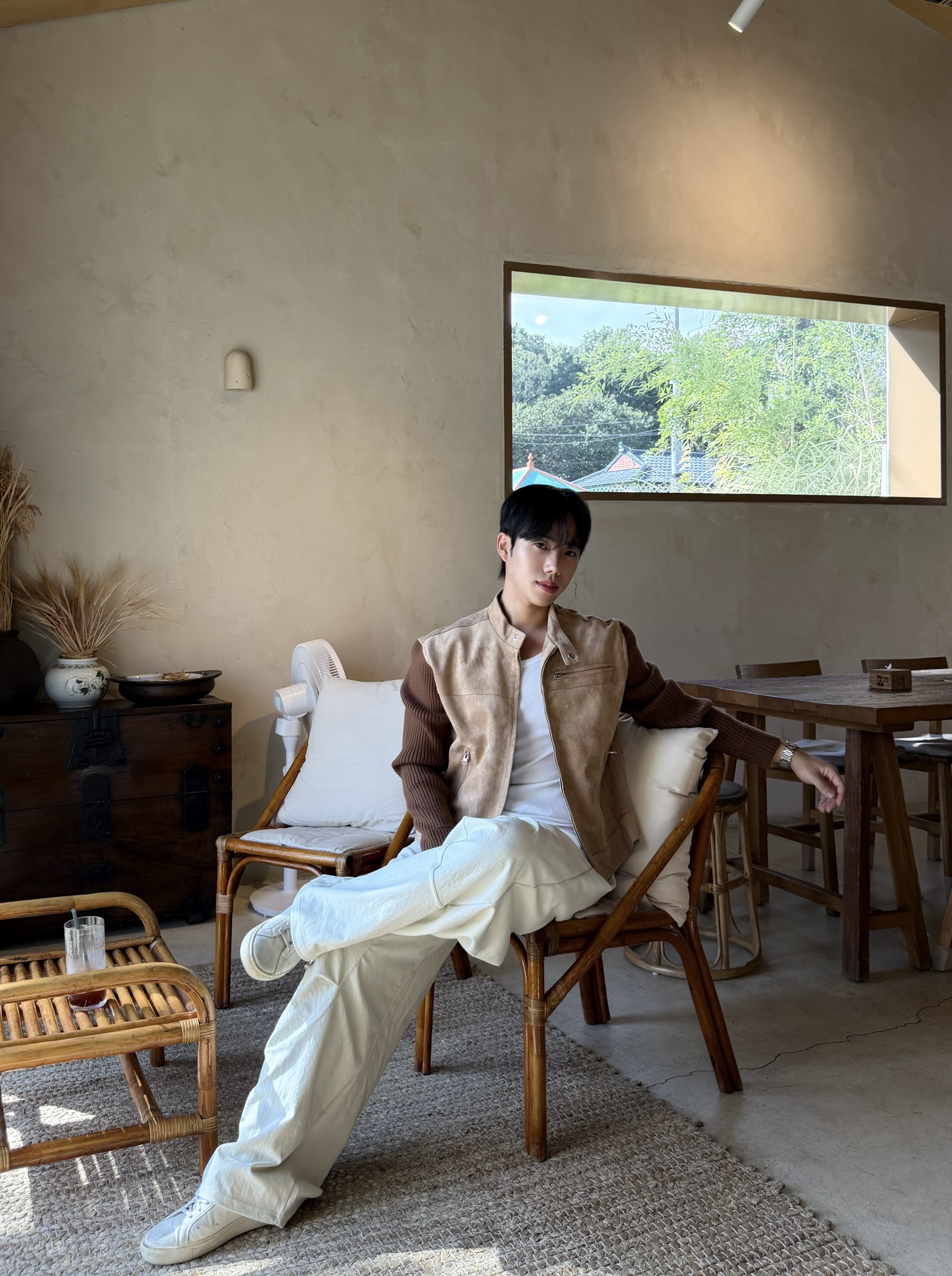 아벤 스냅 니트 골지 스웨이드 자켓 3color