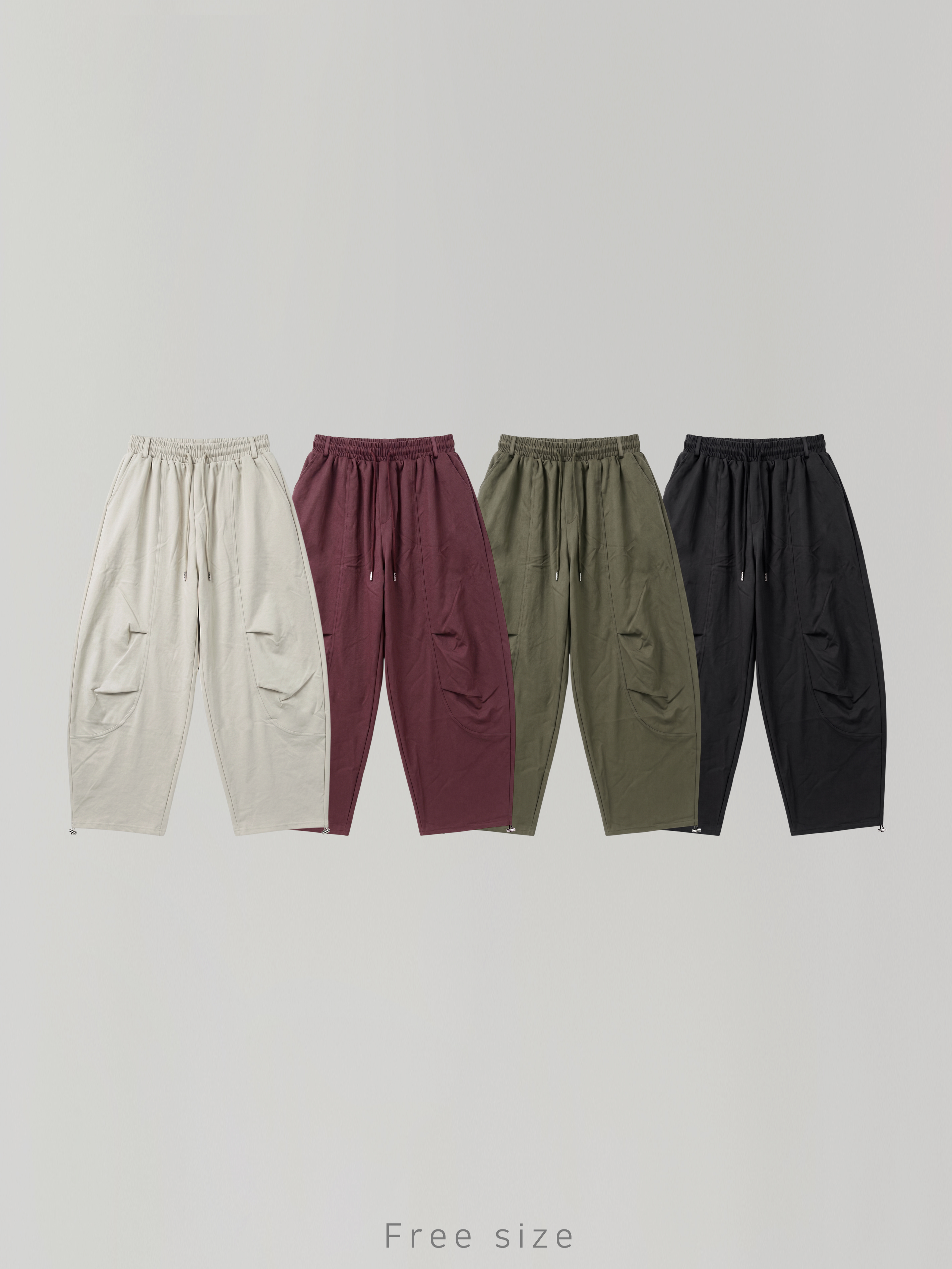 [1+1] 키플로우 절개 투턱 벌룬 밴딩 팬츠 (4color)