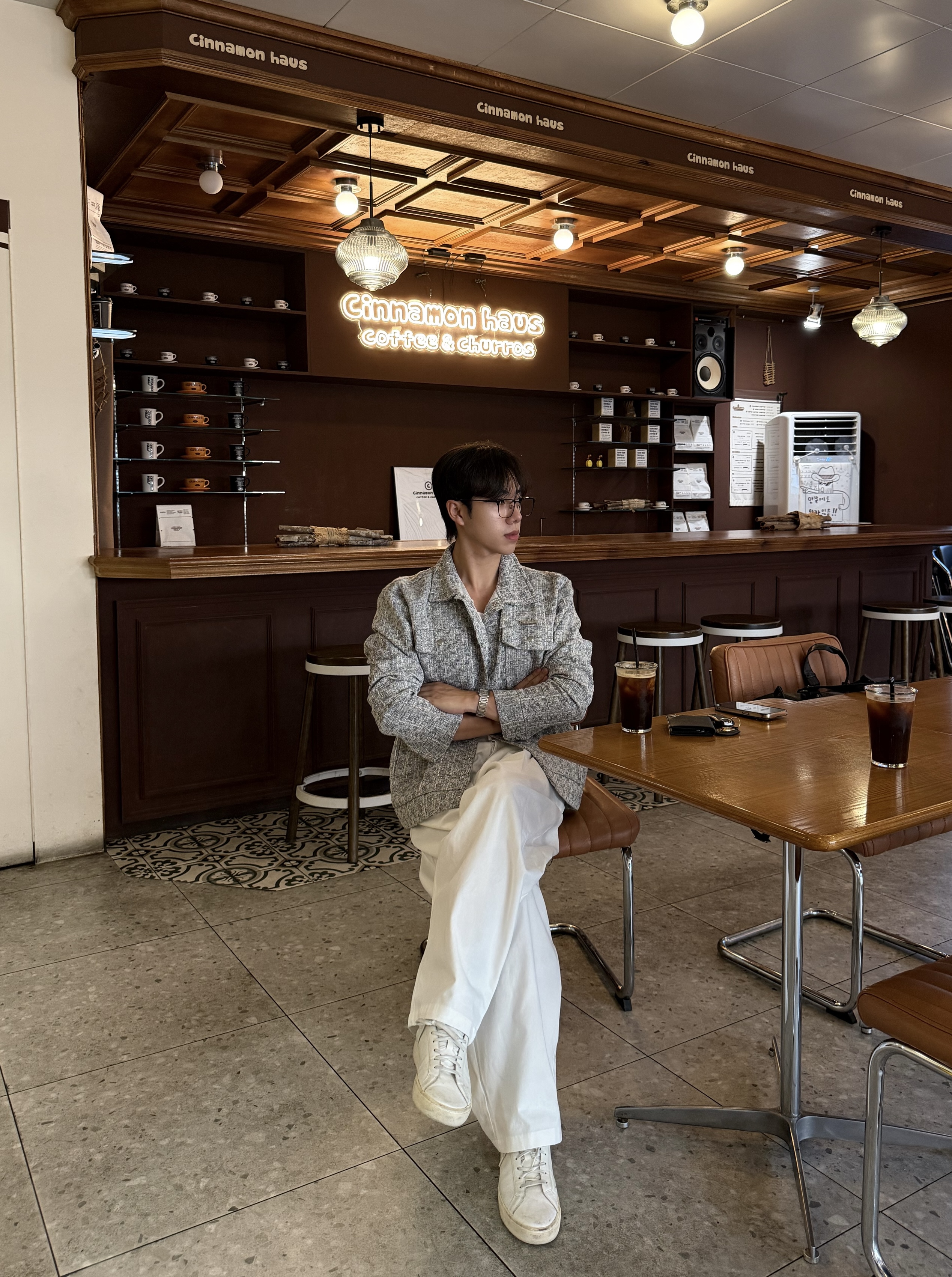 원 실버 스냅 포켓 트위드 자켓 (2color)