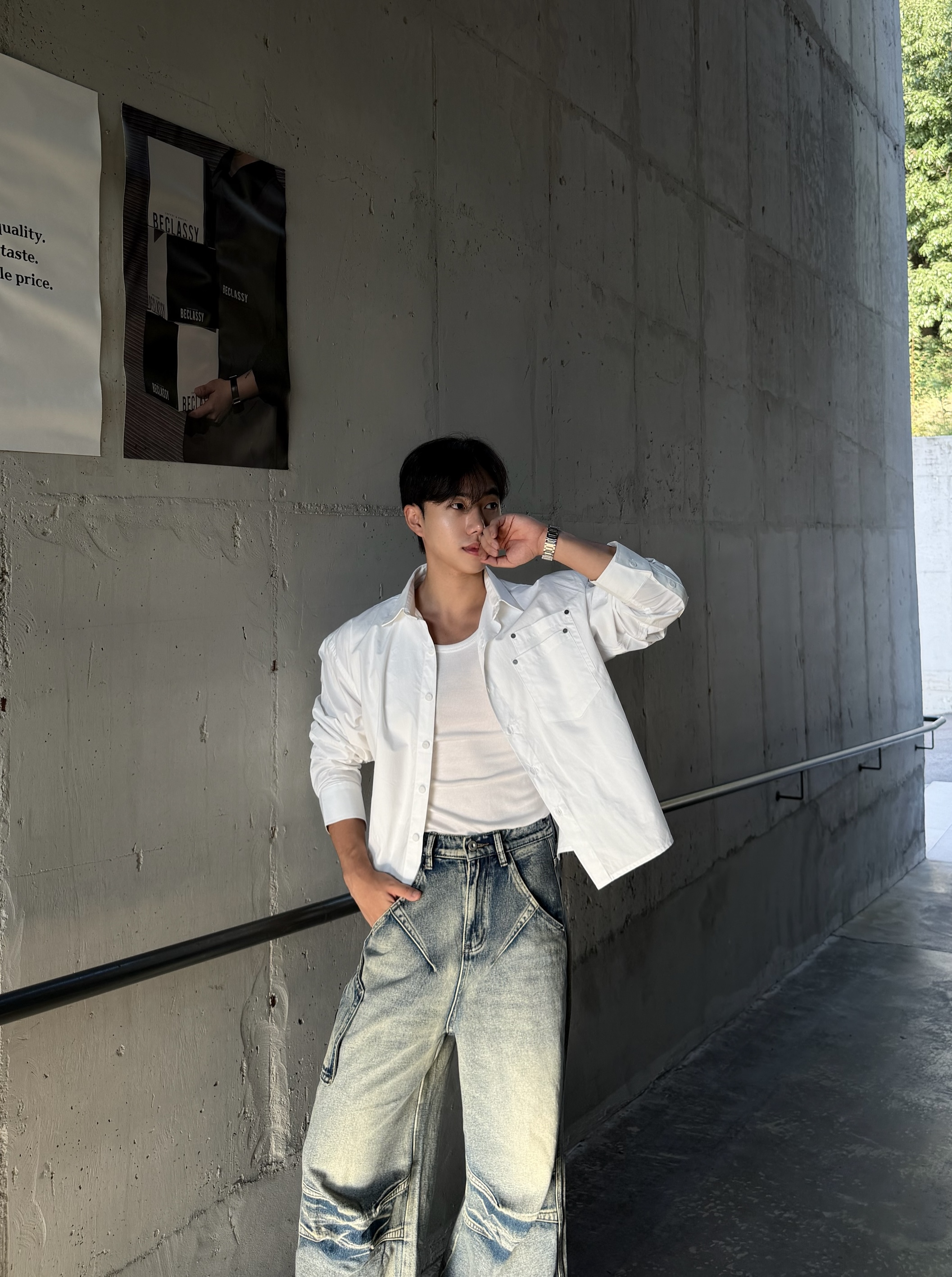 더트 더블 리벳 크롭 셔츠 자켓 (3color)