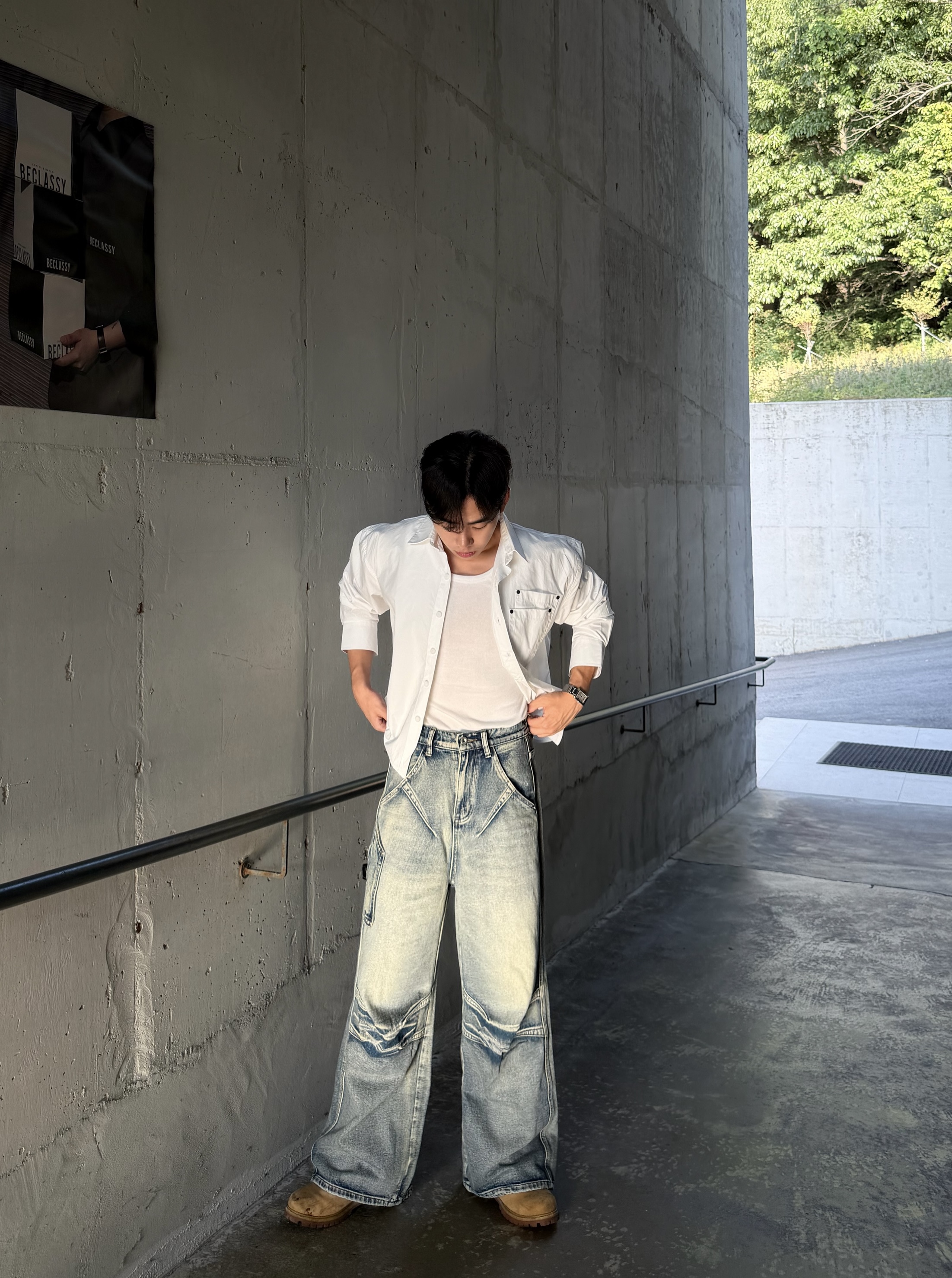 더트 더블 리벳 크롭 셔츠 자켓 (3color)