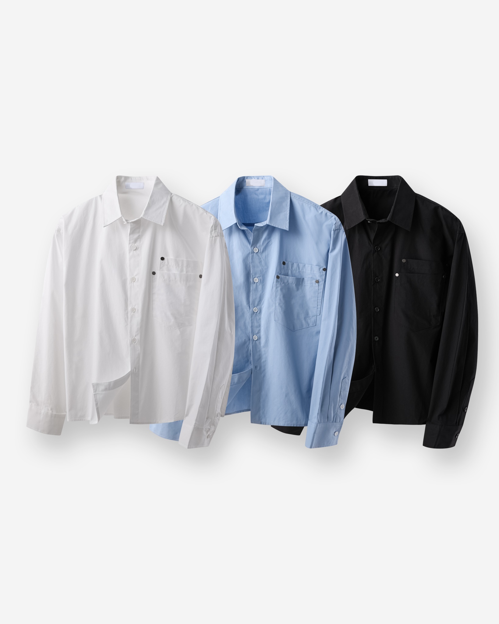 더트 더블 리벳 크롭 셔츠 자켓 (3color)