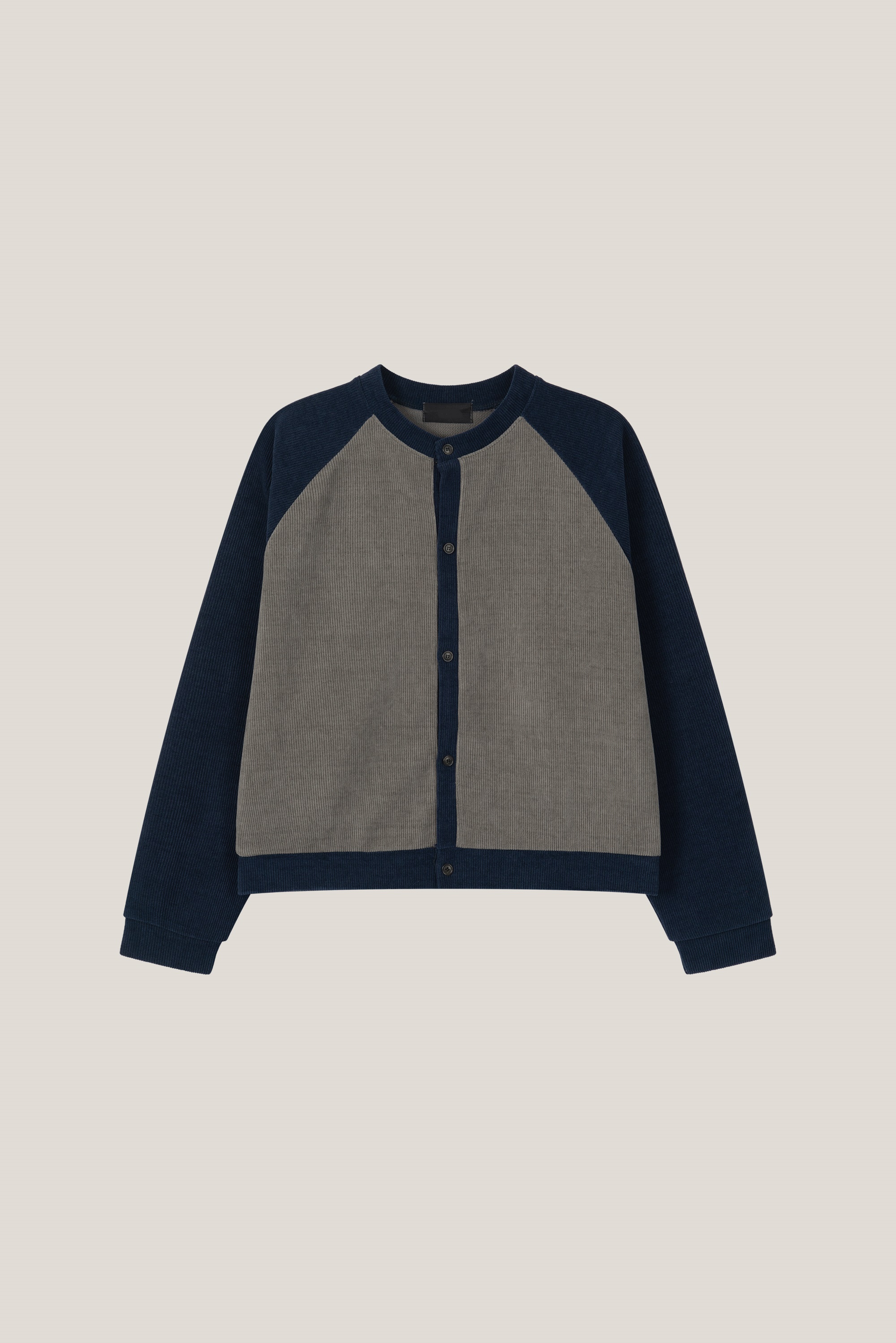 렉크 크롭 벨로아 배색 가디건 (3color)