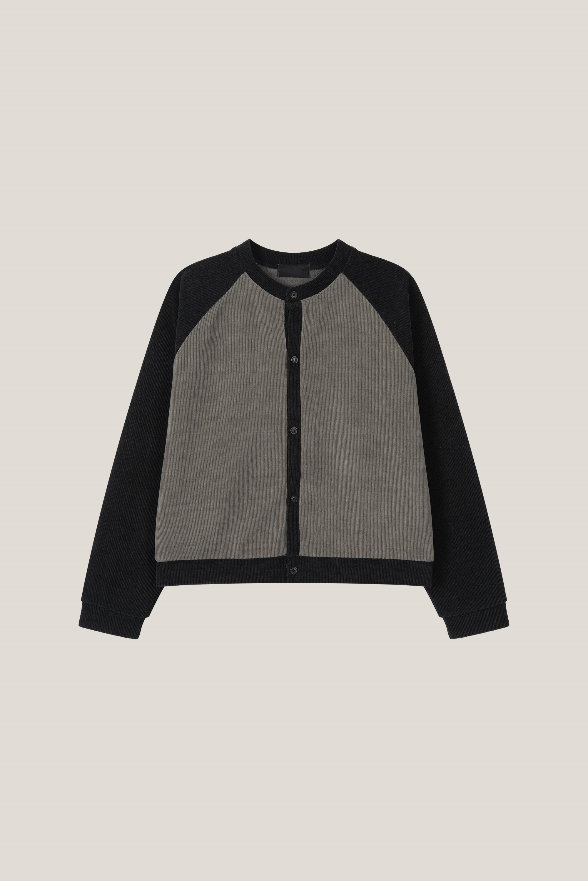 렉크 크롭 벨로아 배색 가디건 (3color)