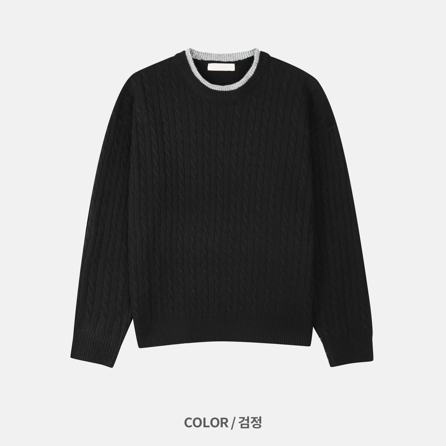 어블 라운드 배색 케이블 크롭 니트 (6color)