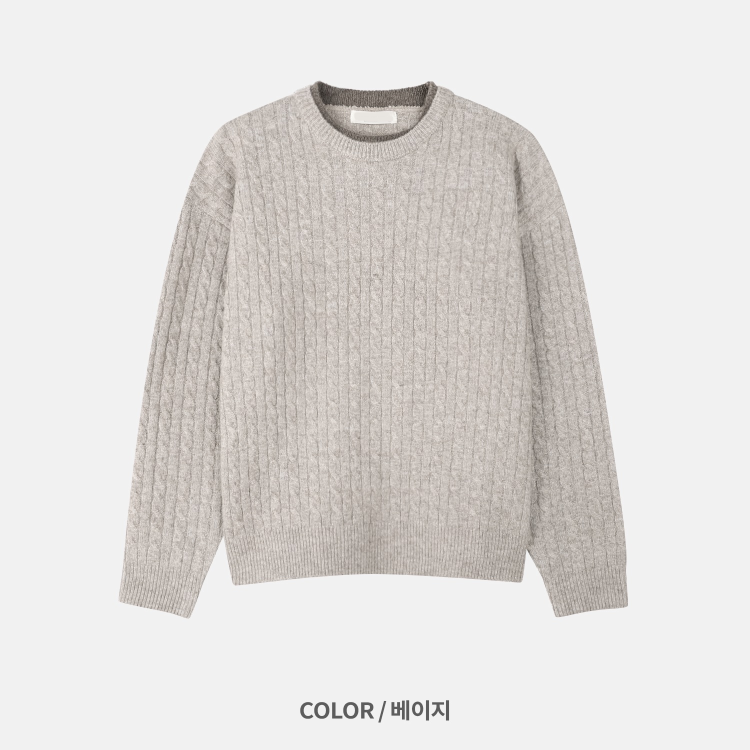 어블 라운드 배색 케이블 크롭 니트 (6color)