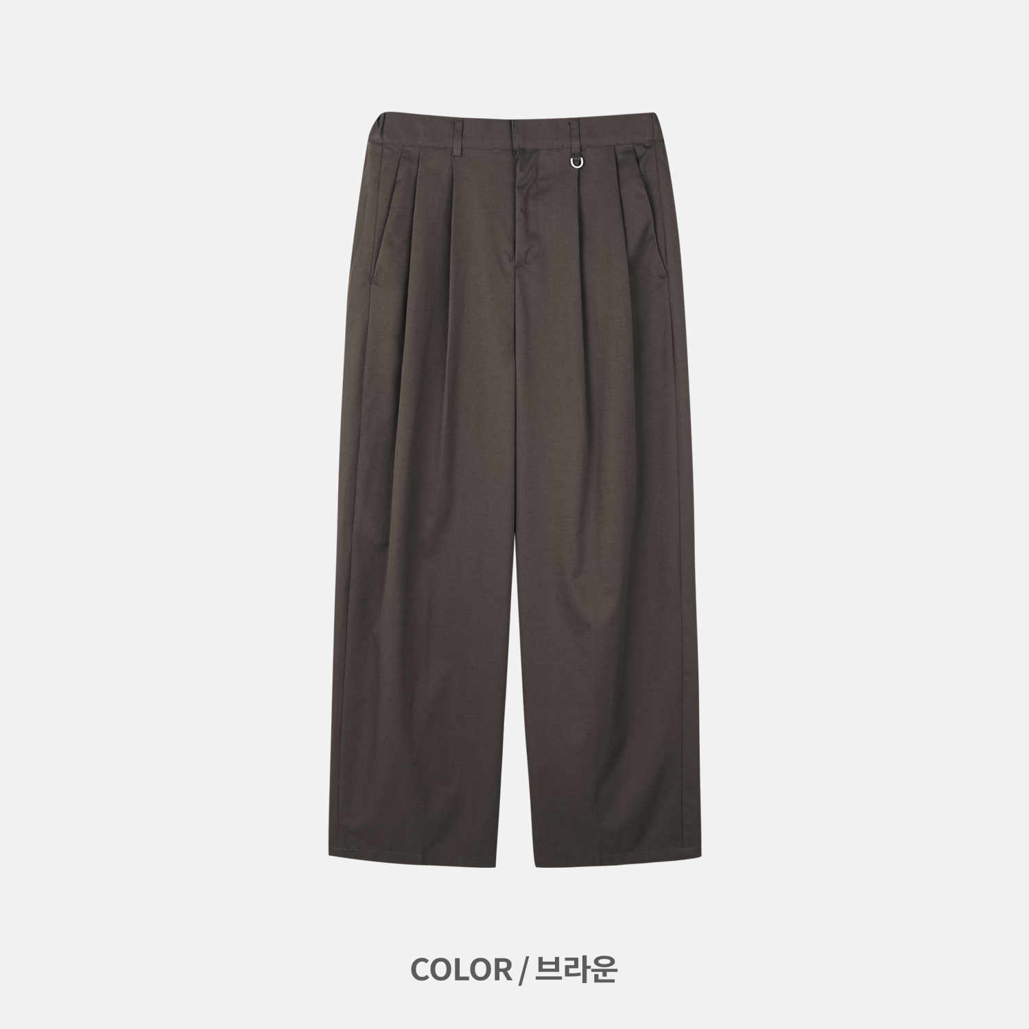웨드 D링 뒷밴딩 투턱 슬랙스 (4color)