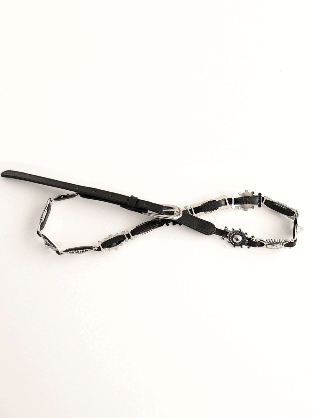 캐피탈 웨스턴 레더 벨트 (black) 에이블리