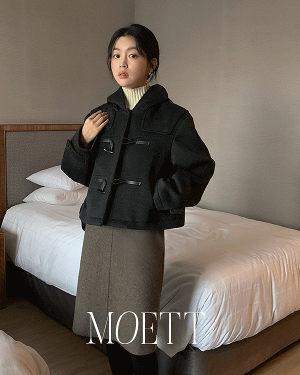 [당일발송][MOETT] (캐시10%) 비안코 더플 후드 숏 코트 - 에이블리