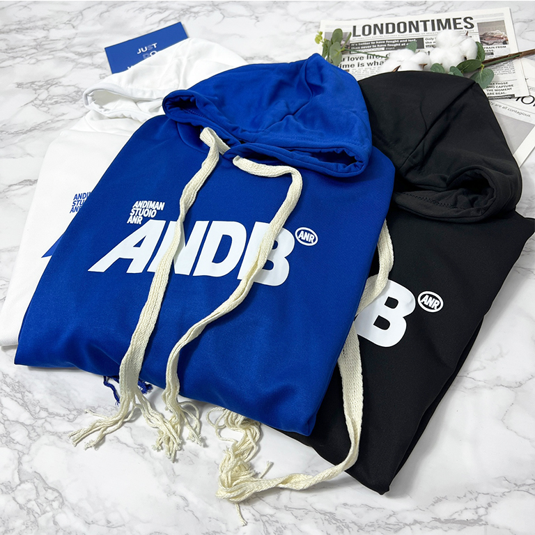 🚚당일출고🔥 ANDB 레터링 박시 오버핏 후드 티셔츠 - 에이블리