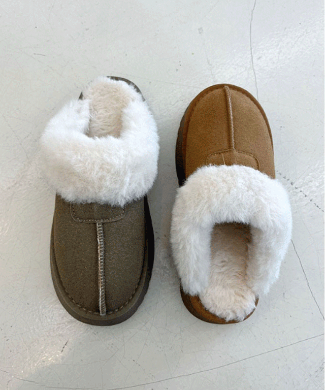 [시즌오프 한정수량] 4cm 퍼스 슬리퍼 - 에이블리
