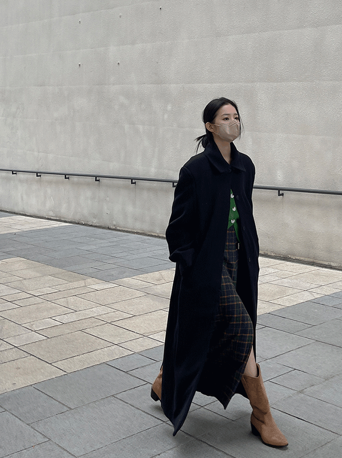 리버티 히든 맥시 롱 코트 에이블리